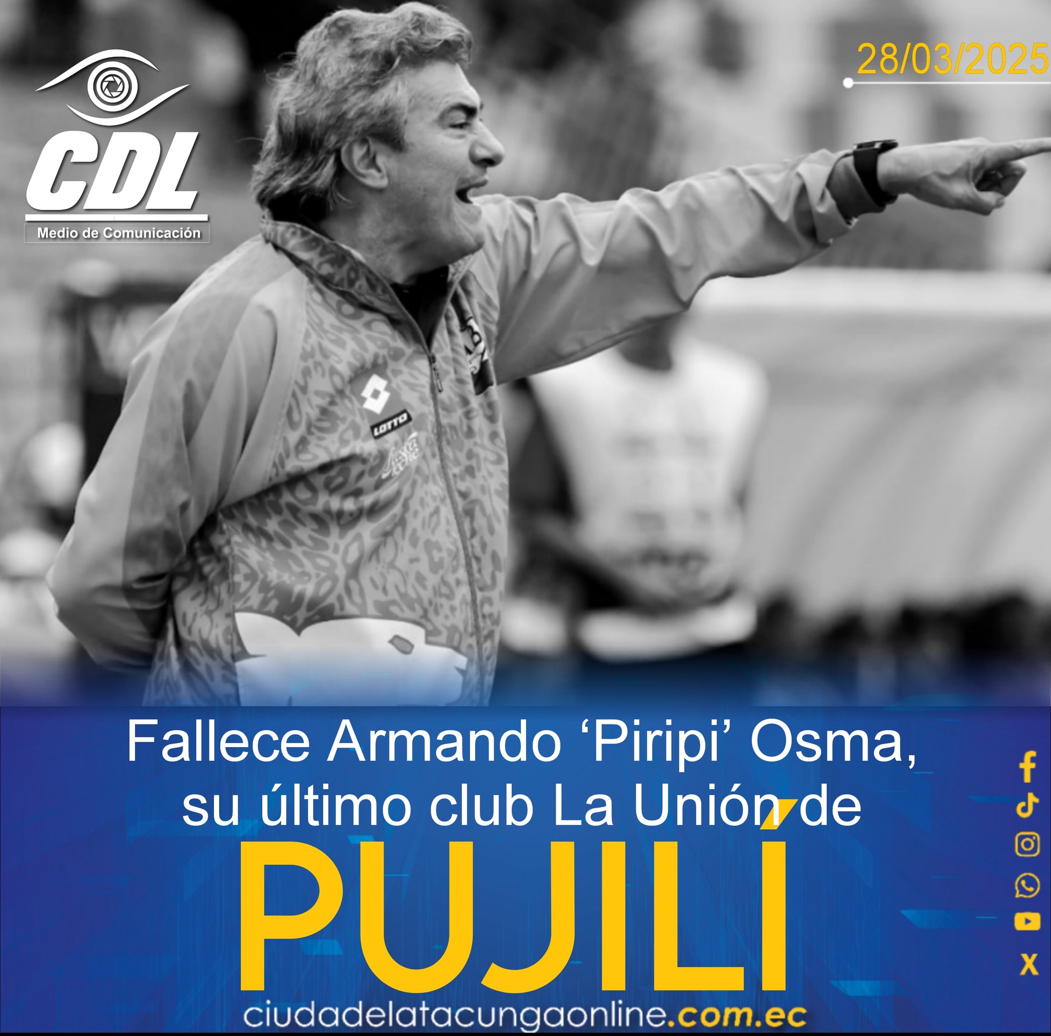 Fallece Armando ‘Piripi’ Osma, su último club la Unión de Pujilí