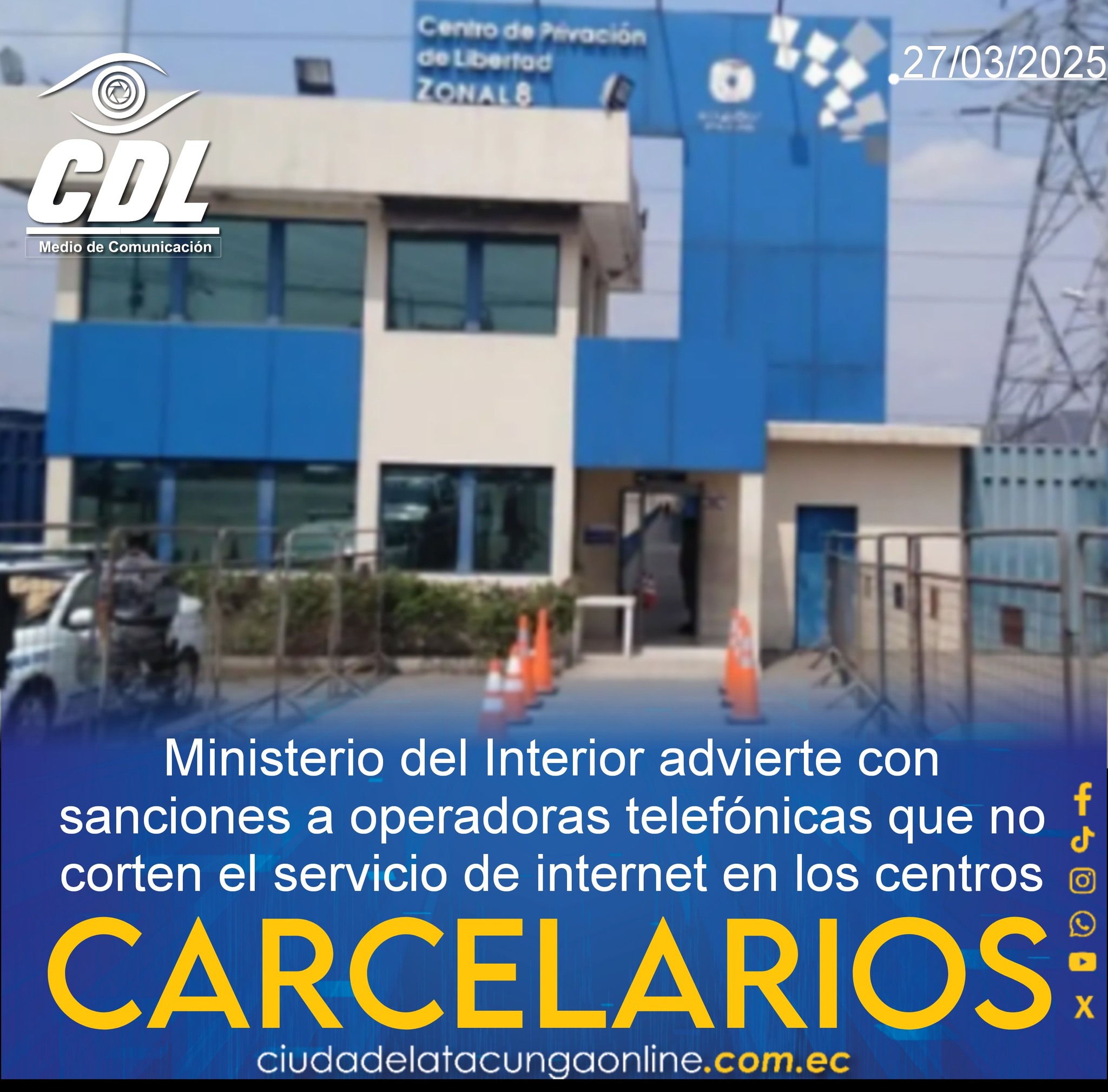 Ministerio del Interior advierte con sanciones a operadoras telefónicas que no corten el servicio de internet en los centros carcelarios