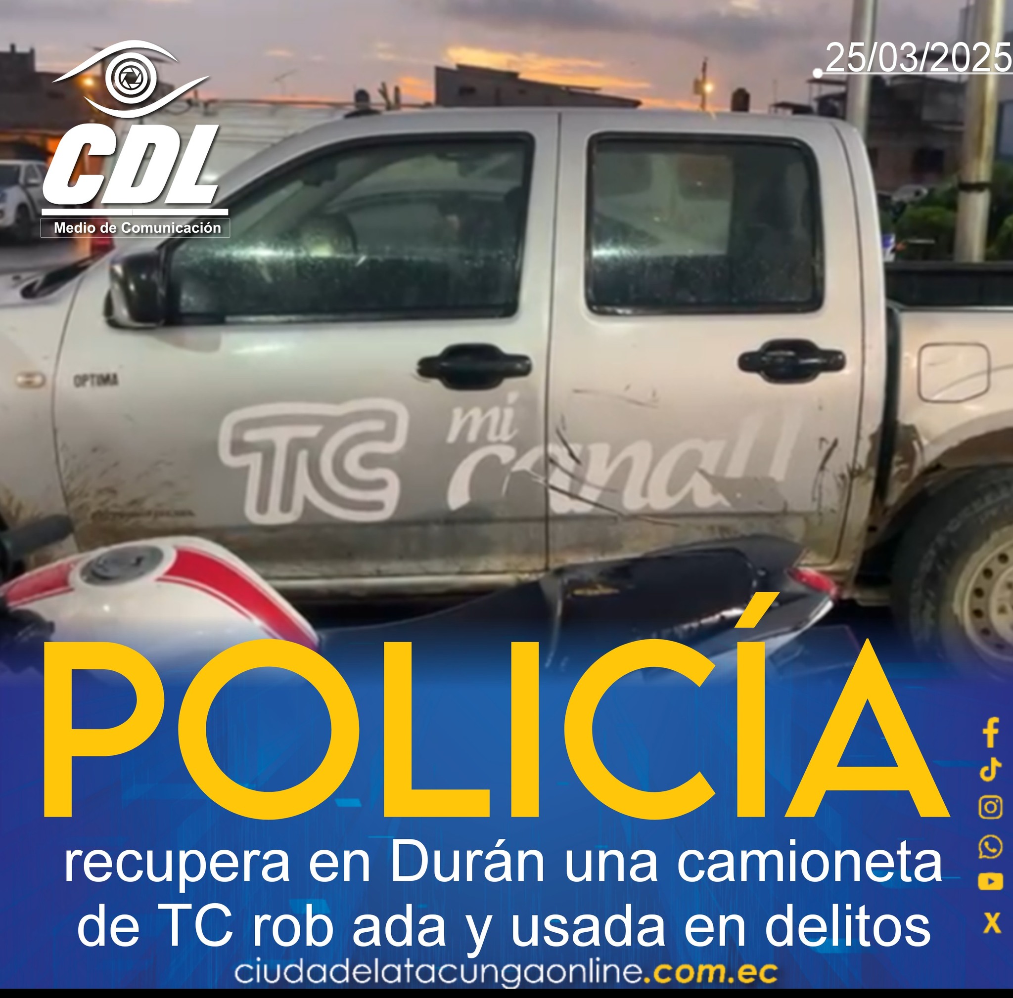 La Policía recupera en Durán una camioneta de TC robada y usada en delitos