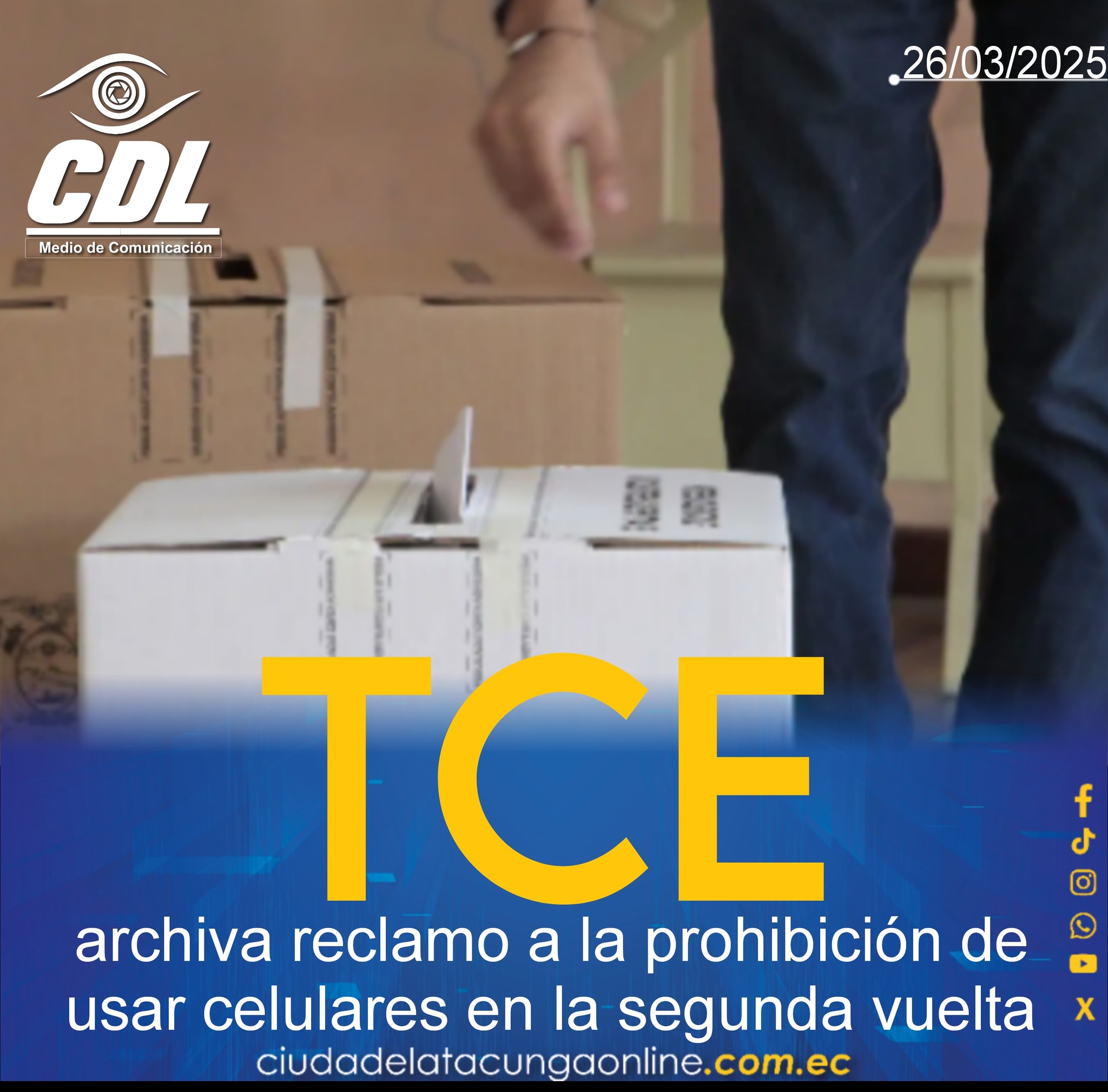 TCE archiva reclamo a la prohibición de usar celulares en la segunda vuelta