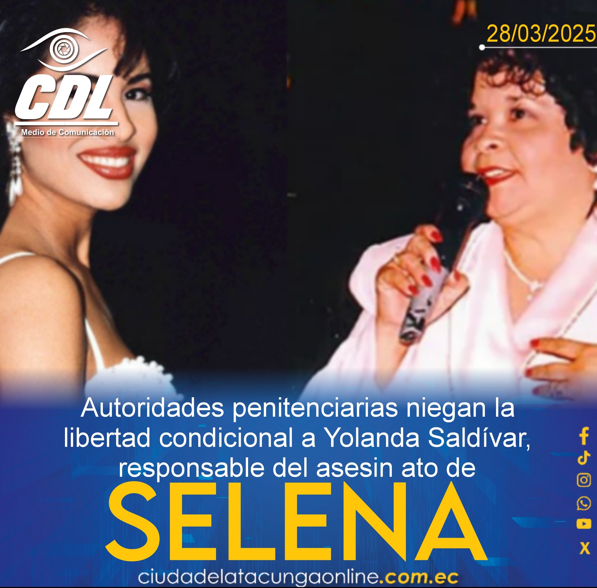 EE. UU.: Autoridades penitenciarias niegan la libertad condicional a Yolanda Saldívar, responsable del asesin ato de Selena