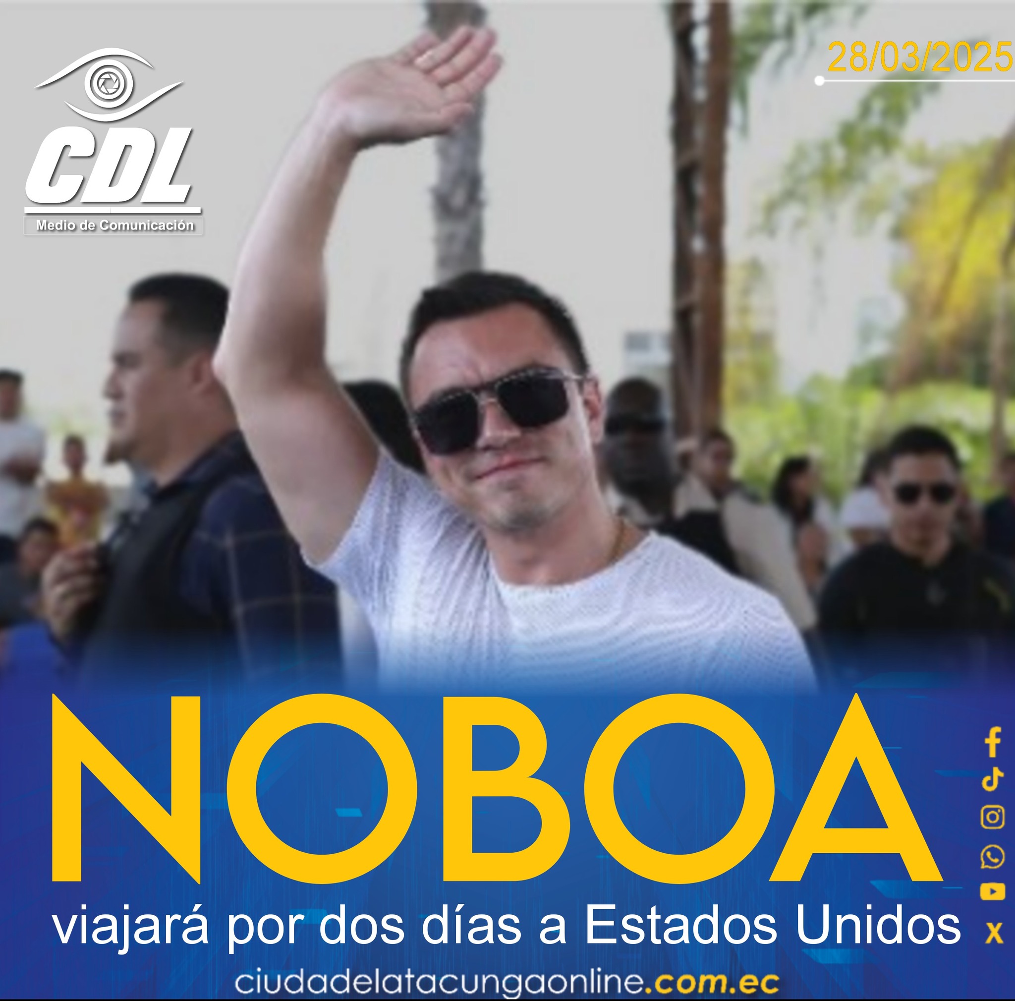 Daniel Noboa viajará por dos días a Estados Unidos