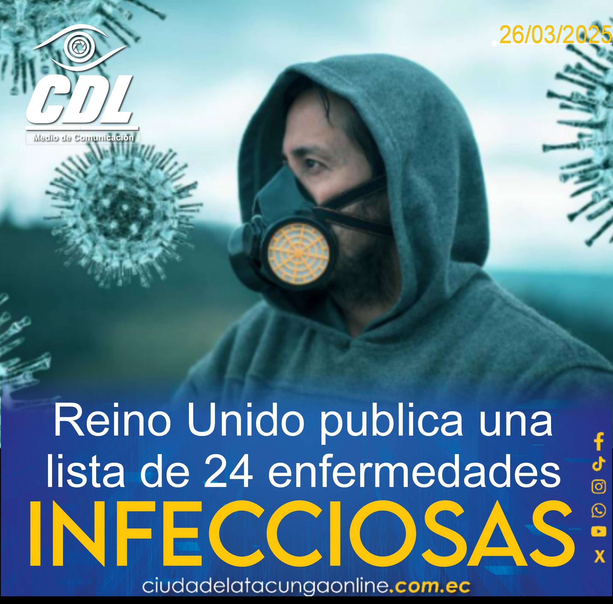 Reino Unido publica una lista de 24 enfermedades infecciosas a vigilar