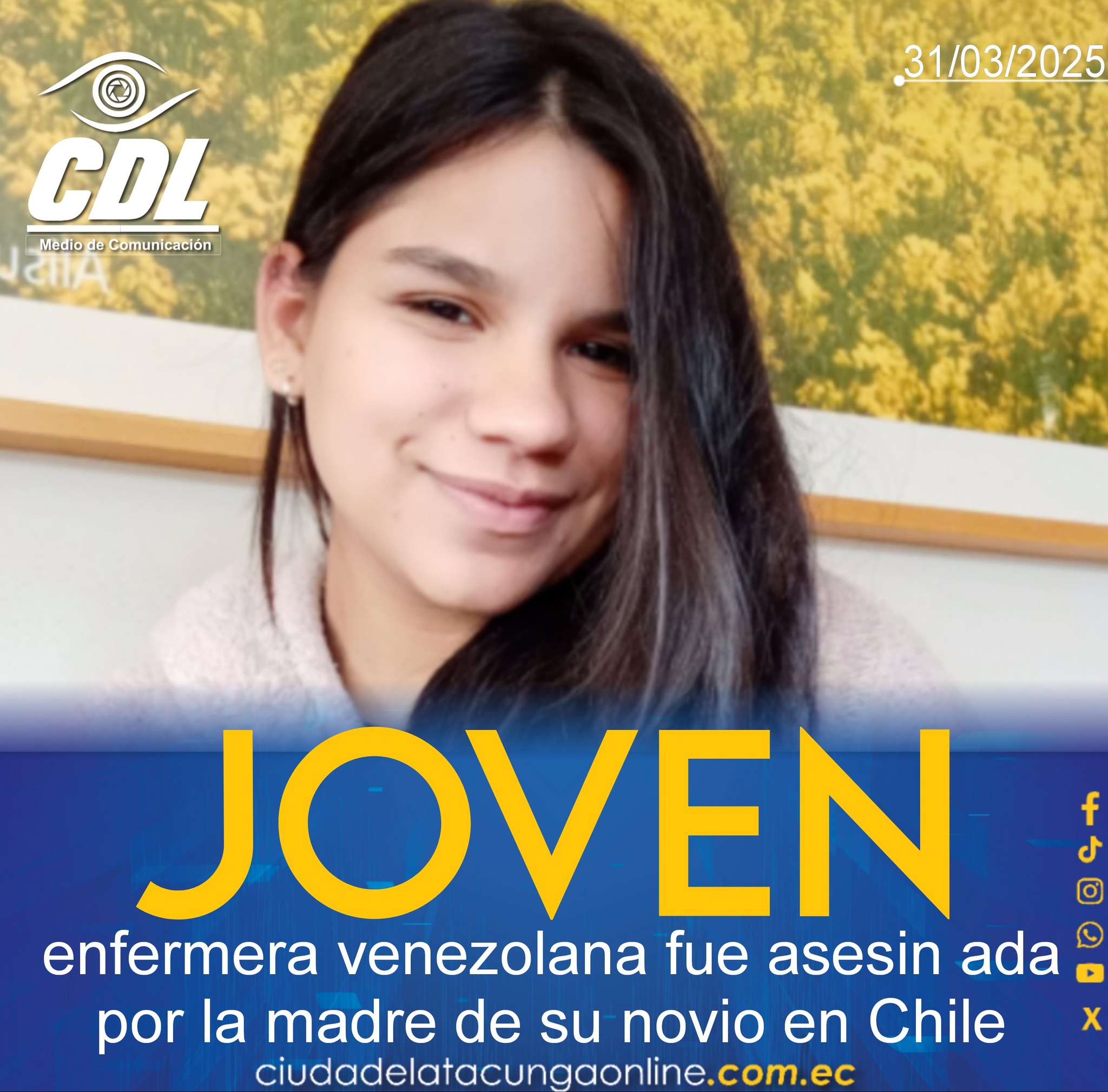 Joven enfermera fue asesin ada por la madre de su novio en Chile