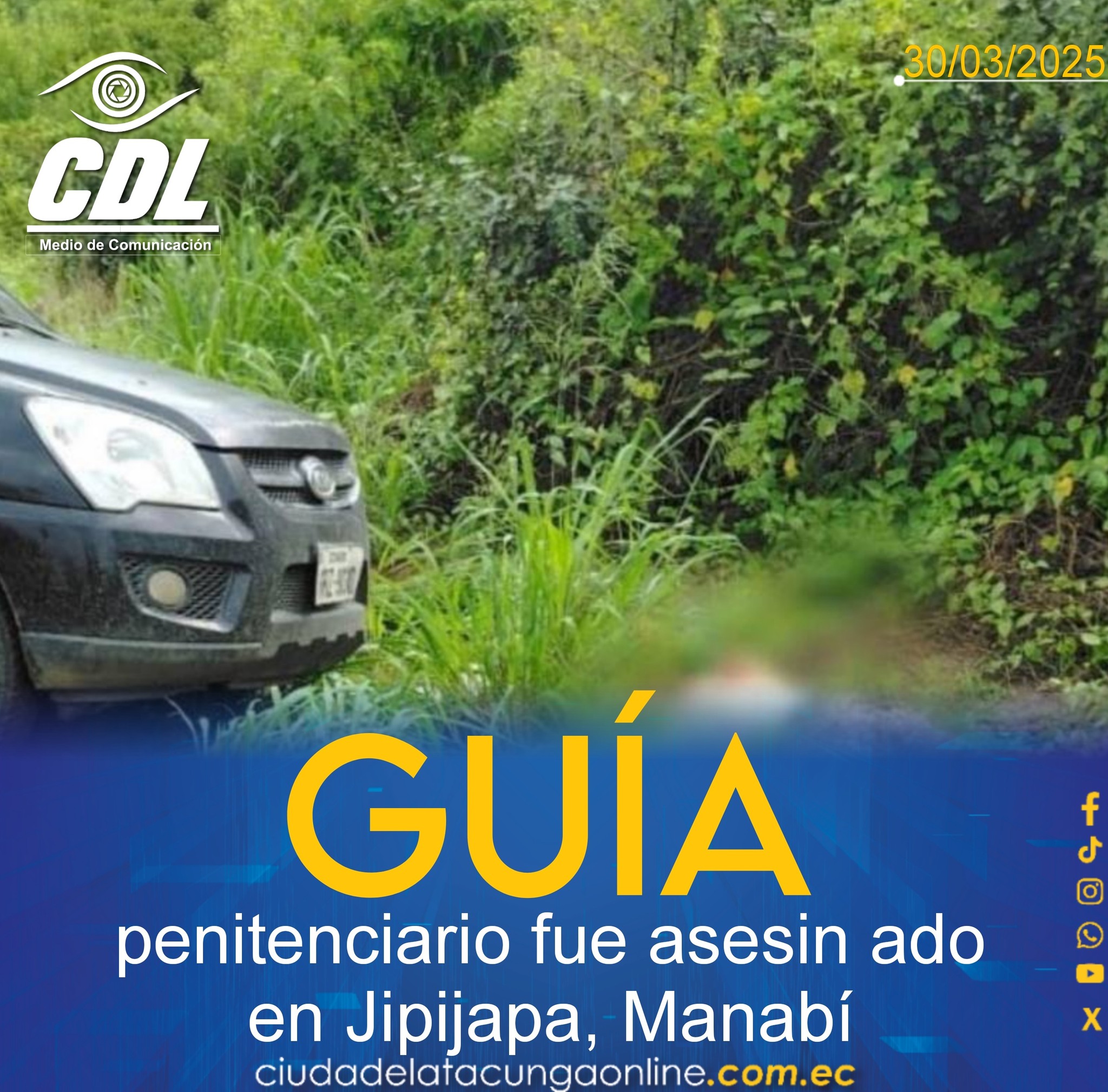 Un guía penitenciario fue asesin ado en Jipijapa, Manabí