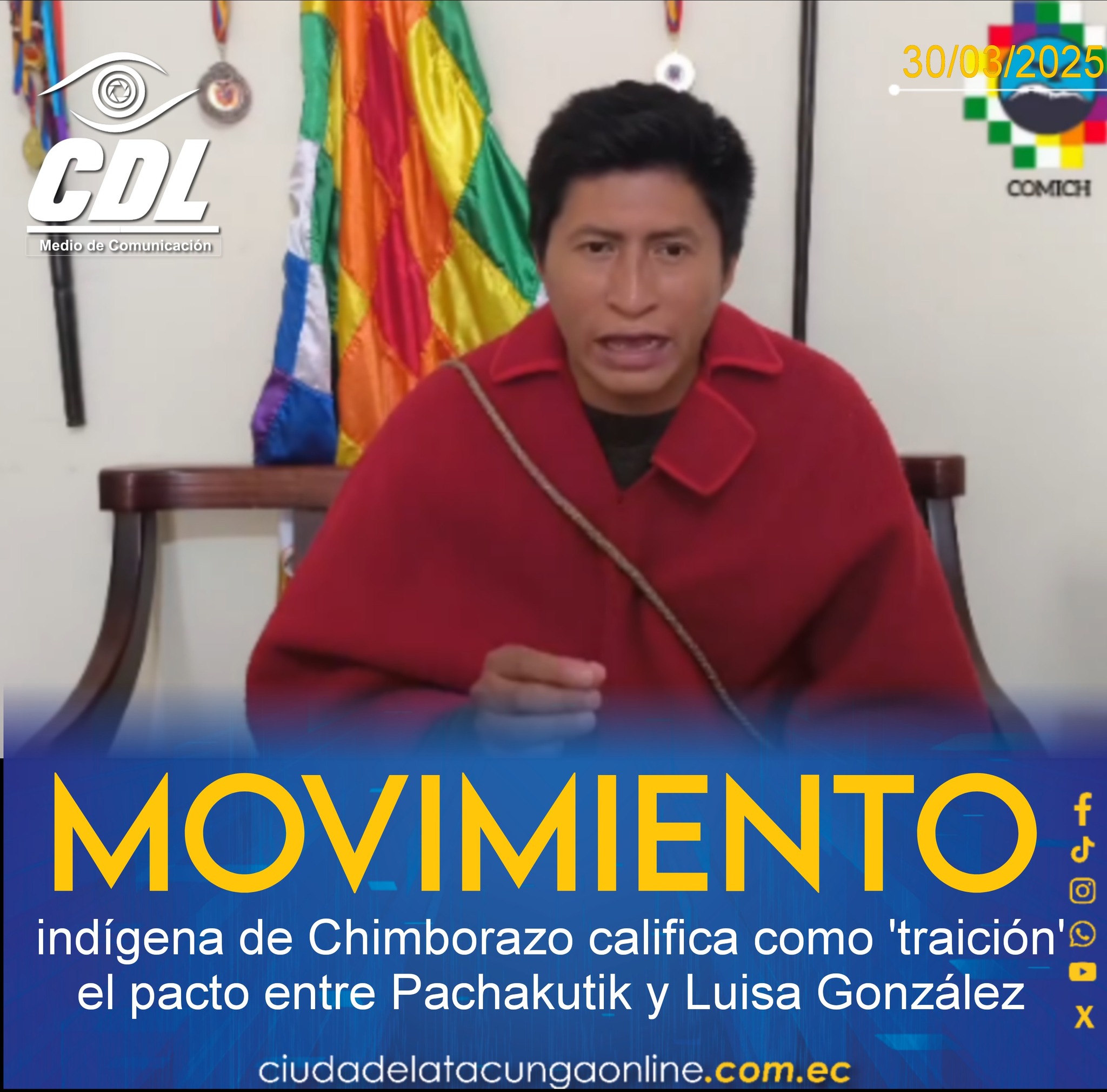 Movimiento indígena de Chimborazo califica como ‘traición’ el pacto entre Pachakutik y Luisa González