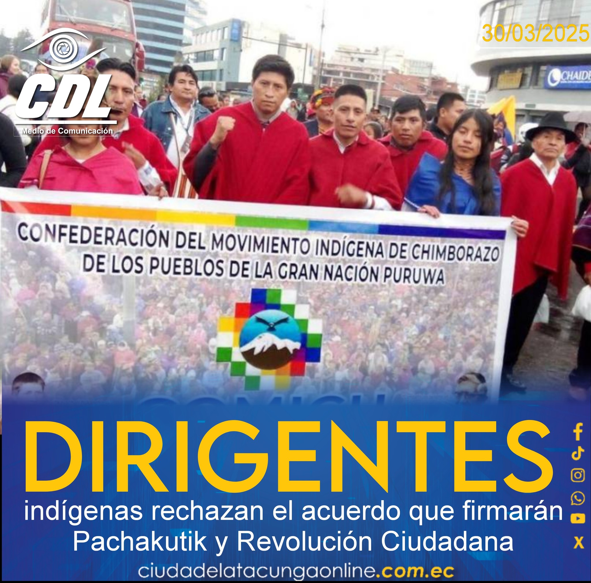 Dirigentes indígenas rechazan el acuerdo que firmarán Pachakutik y Revolución Ciudadana