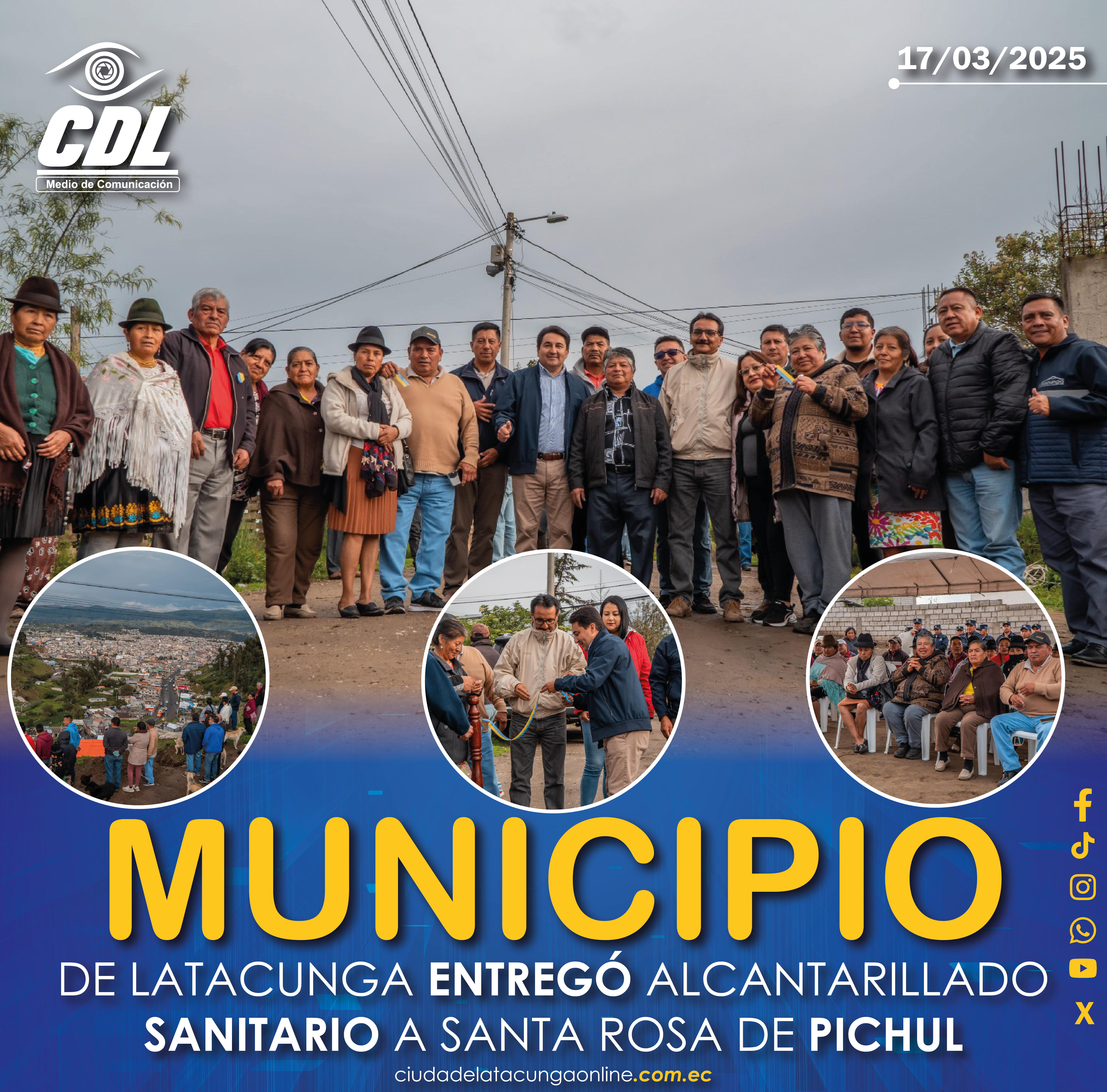 MUNICIPIO DE LATACUNGA ENTREGÓ ALCANTARILLADO SANITARIO A SANTA ROSA DE PICHUL