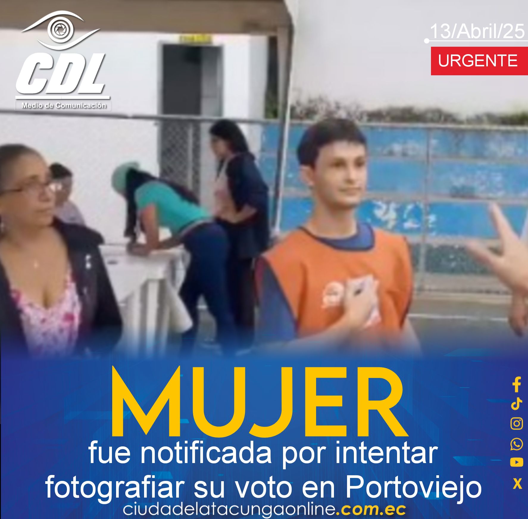 Mujer fue notificada por intentar fotografiar su voto en Portoviejo