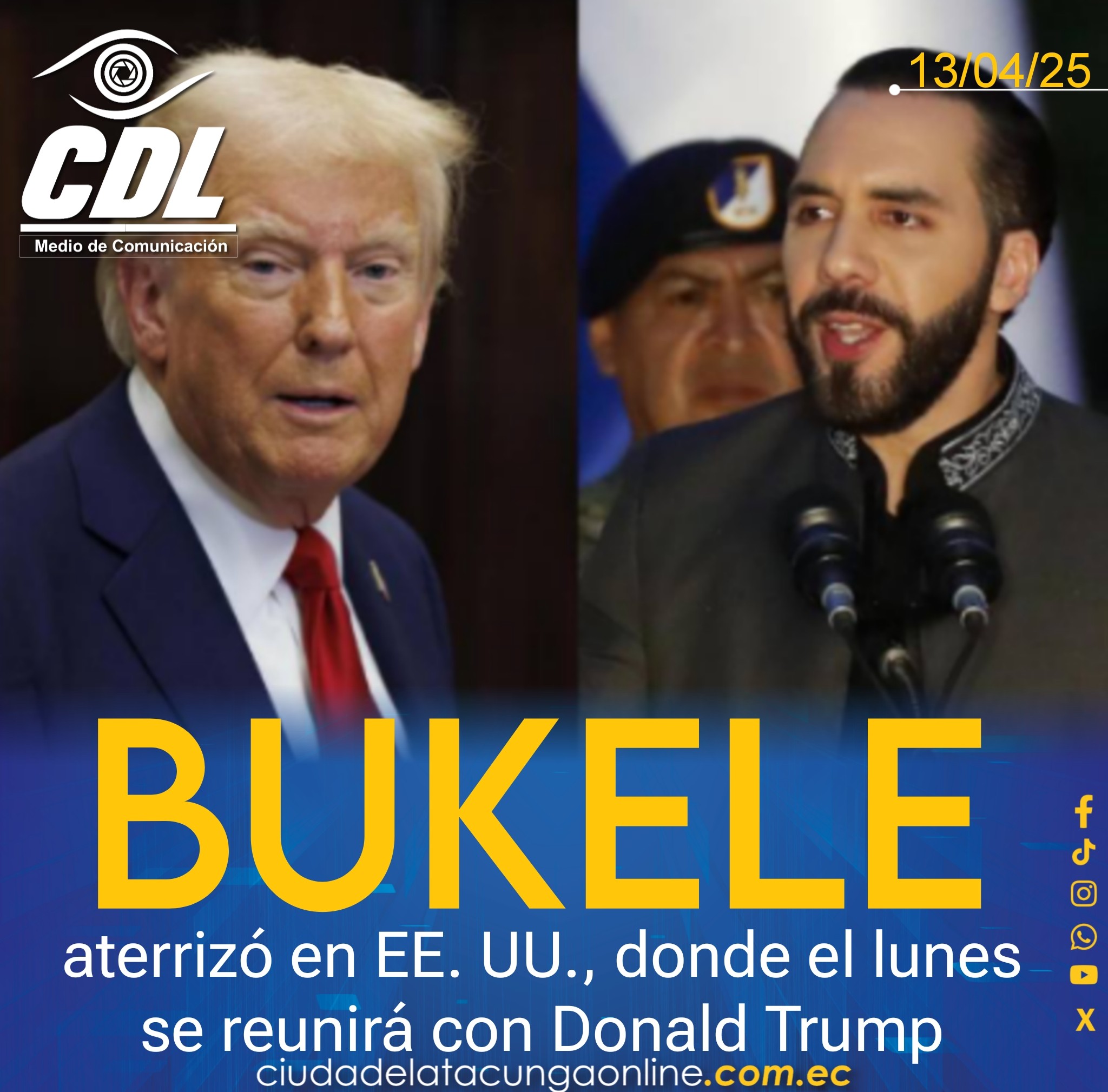 Nayib Bukele aterrizó en EE. UU., donde el lunes se reunirá con Donald Trump