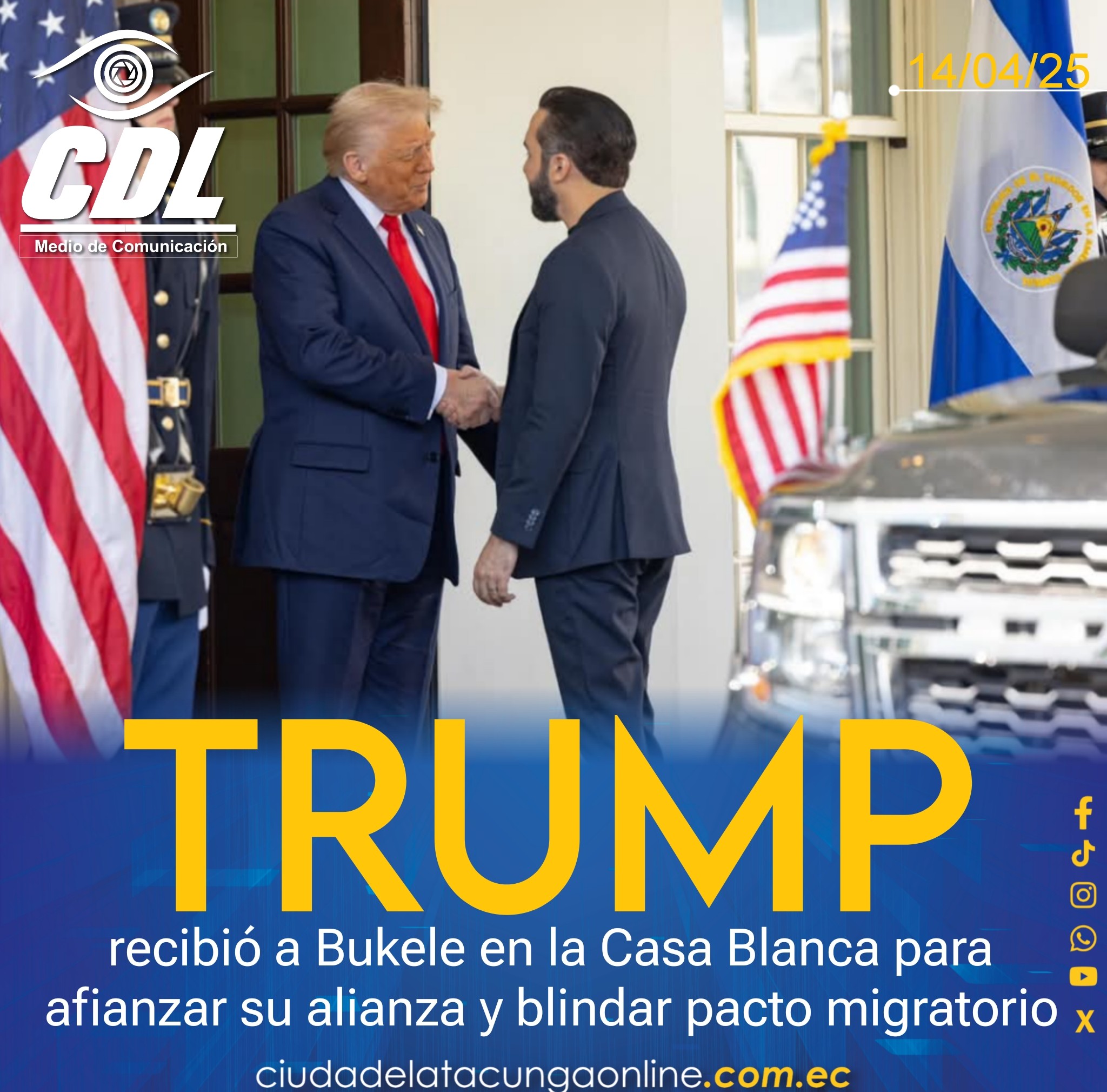 Trump recibió a Bukele en la Casa Blanca para afianzar su alianza y blindar pacto migratorio