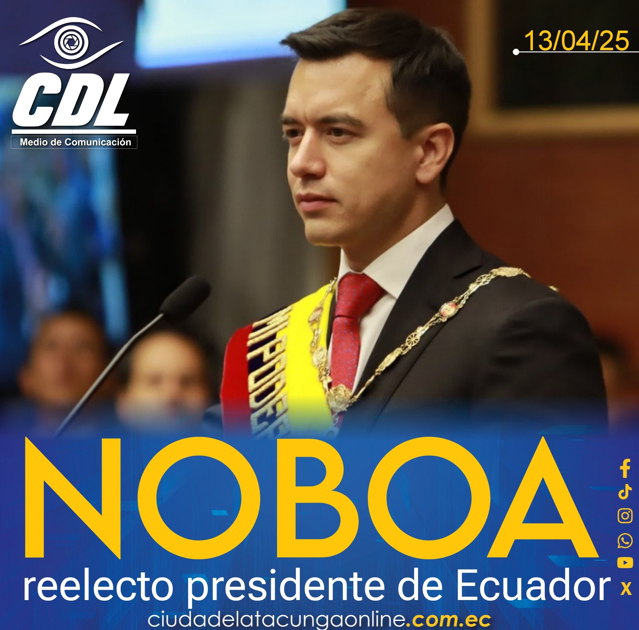 CNE ratifica a Daniel Noboa como presidente del Ecuador al dar una tendencia irreversible
