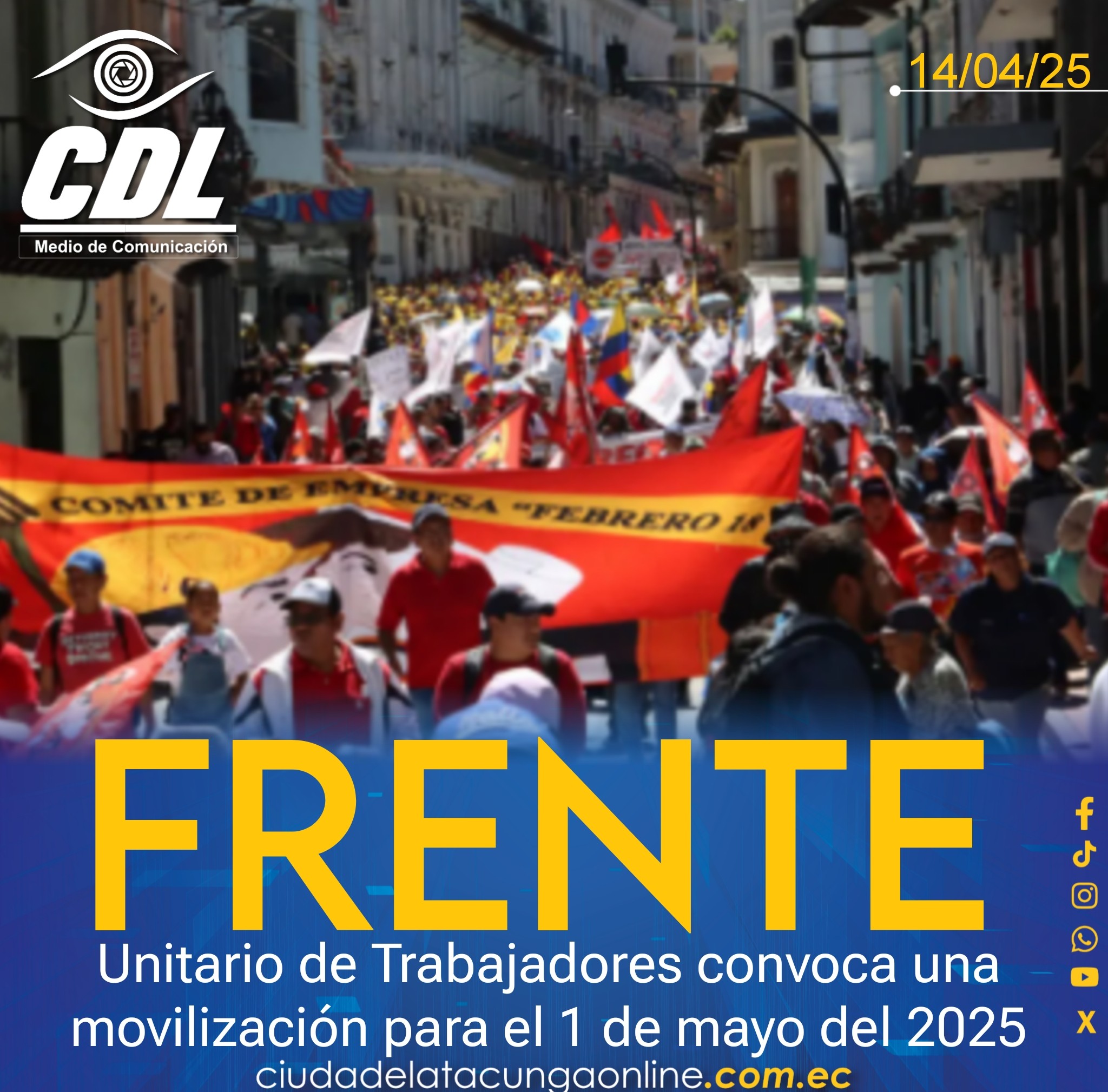 Frente Unitario de Trabajadores convoca una movilización para el 1 de mayo del 2025