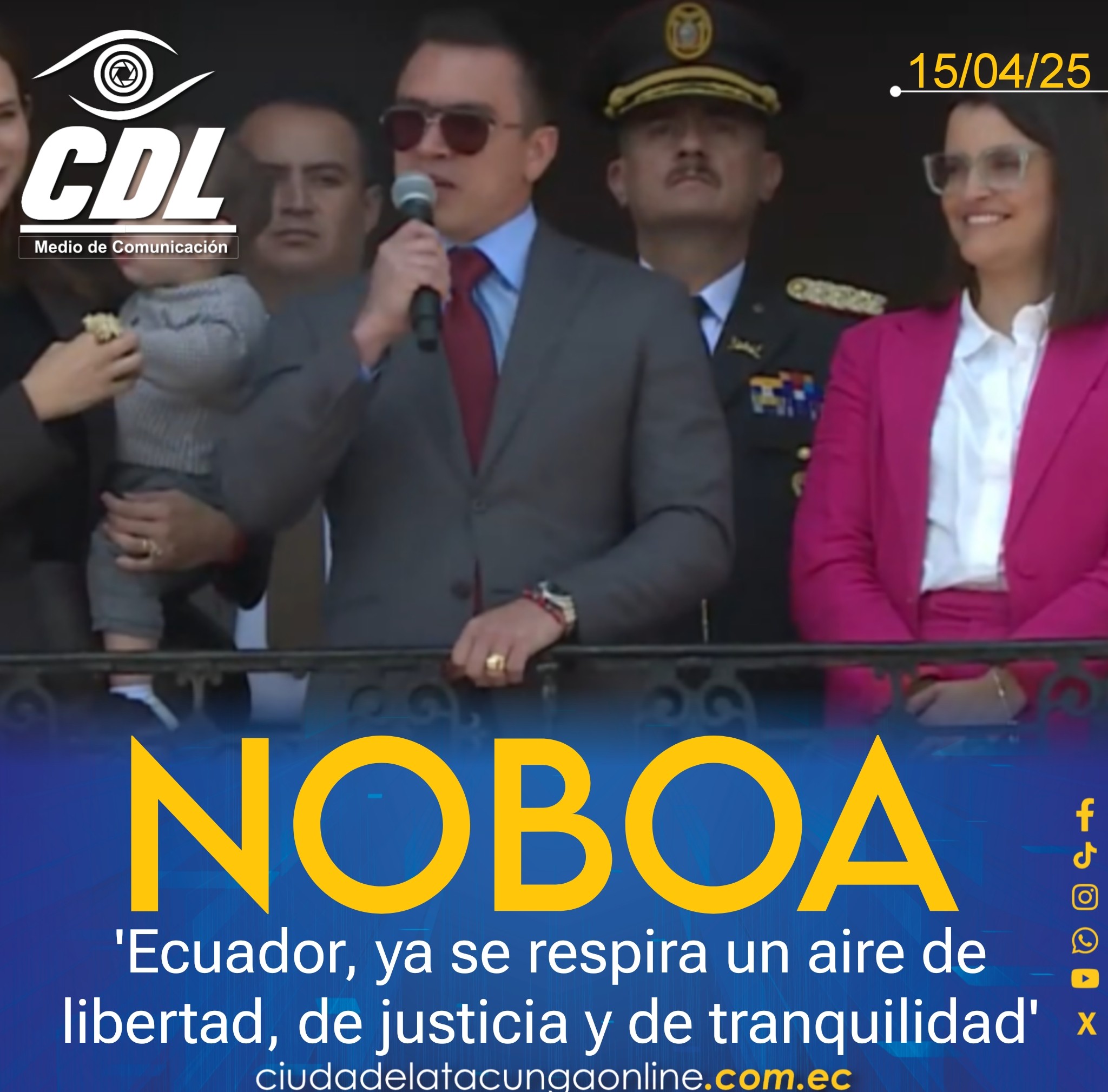 Daniel Noboa en Carondelet: ‘Ecuador, ya se respira un aire de libertad, de justicia y de tranquilidad’