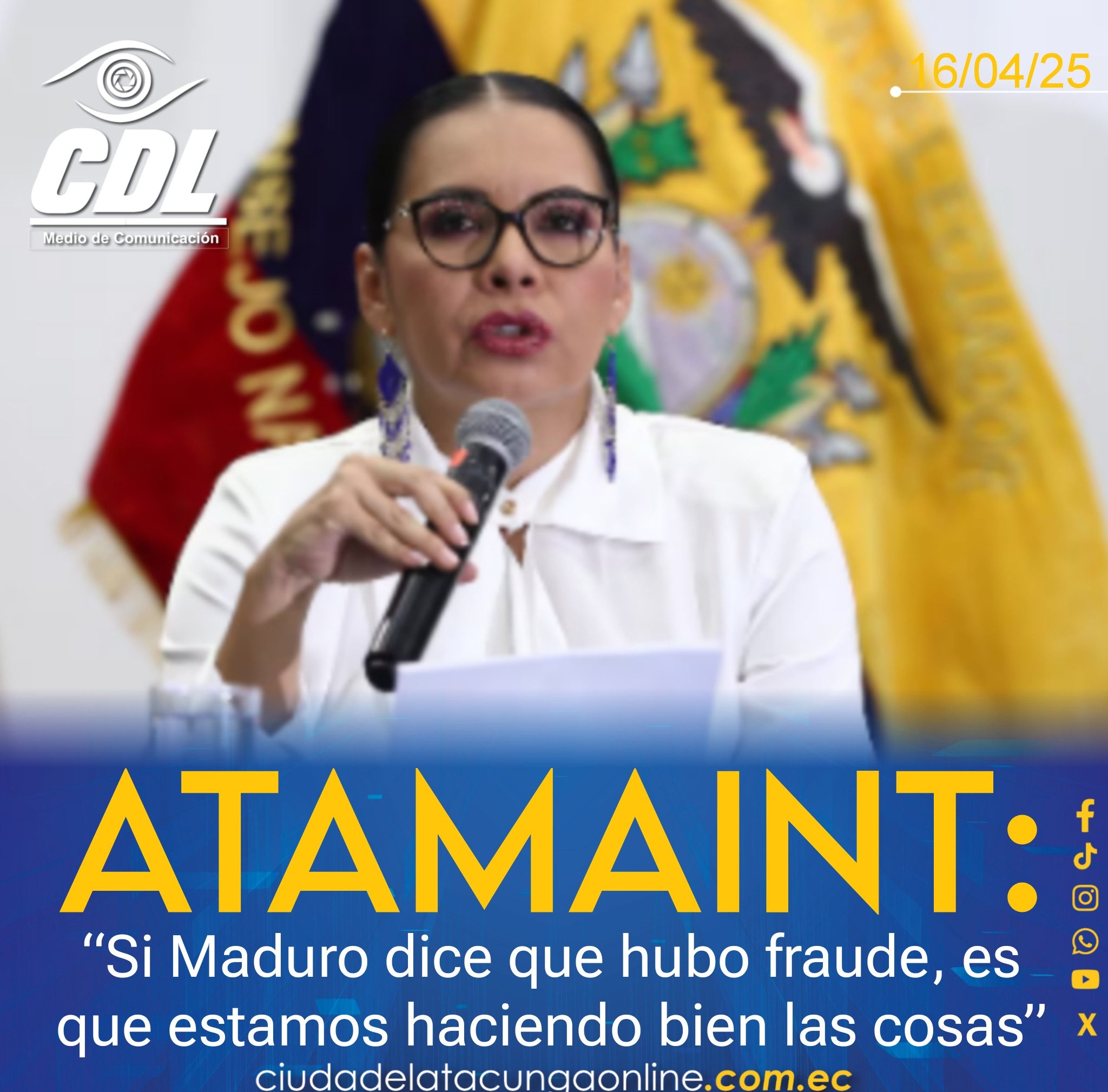 Diana Atamaint: “Si Maduro dice que hubo fraude, es que estamos haciendo bien las cosas”