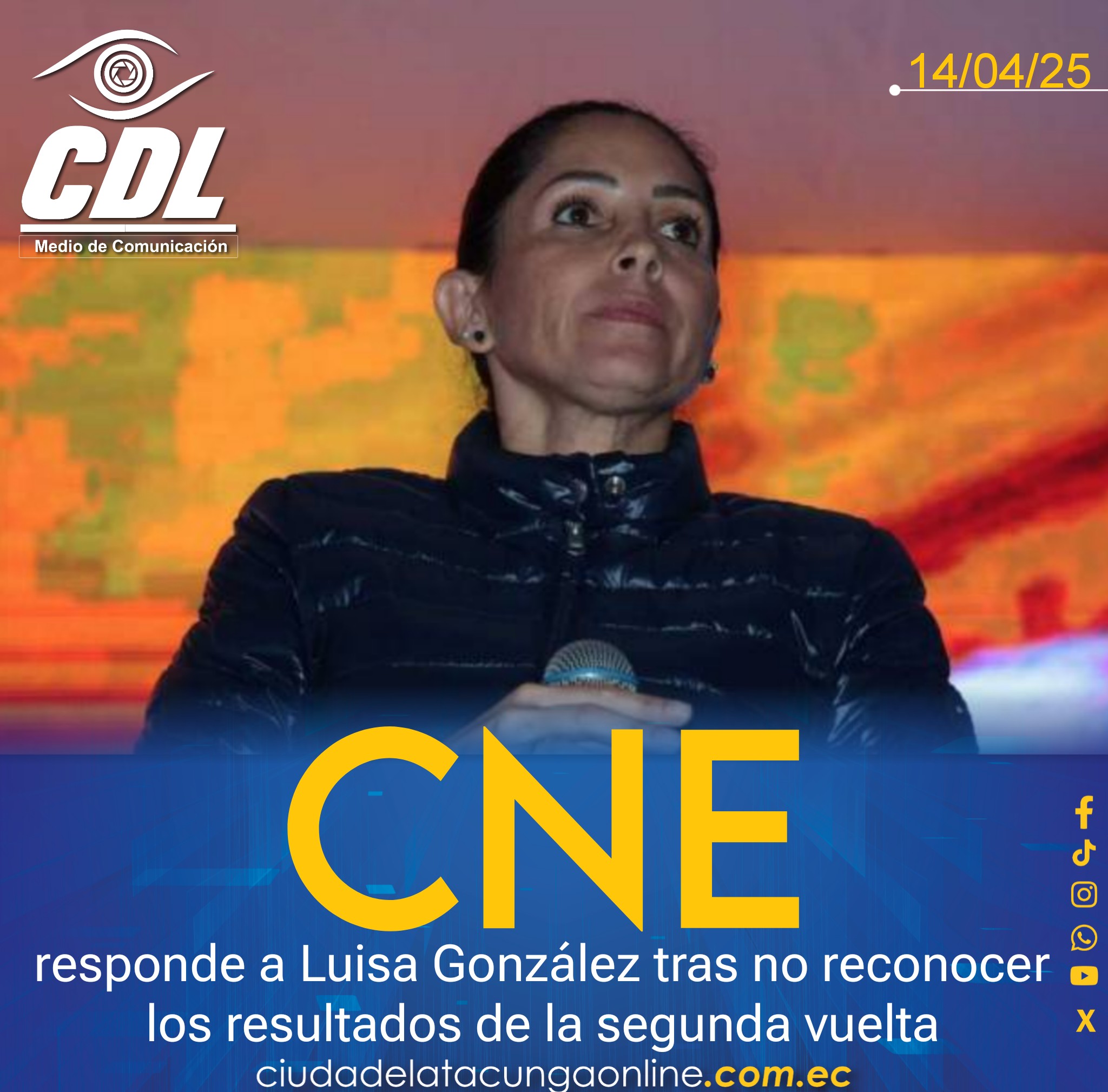 CNE responde a Luisa González tras no reconocer los resultados de la segunda vuelta