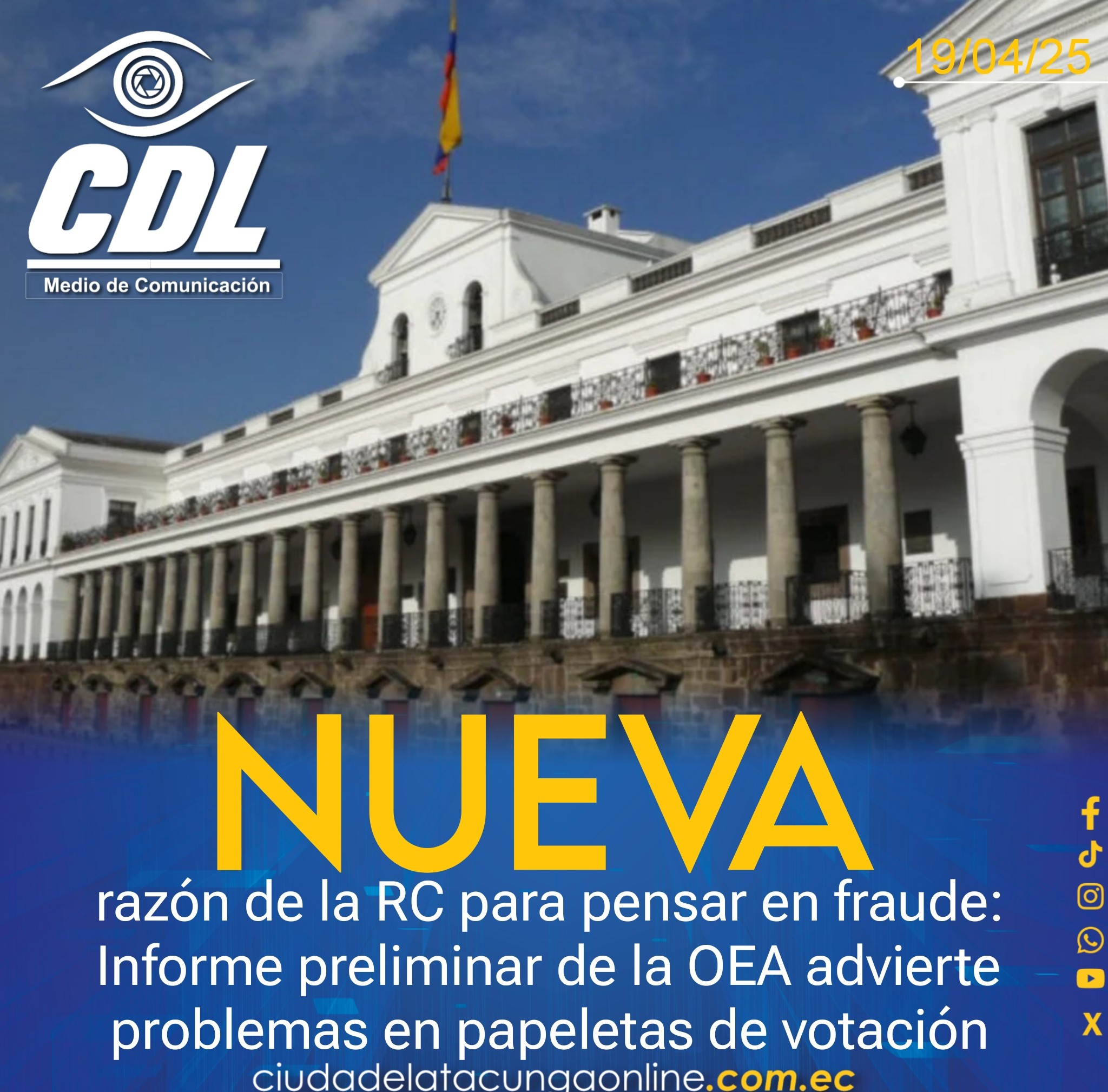 Nueva razón de la RC para pensar en fraude: Informe preliminar de la OEA advierte problemas en papeletas de votación