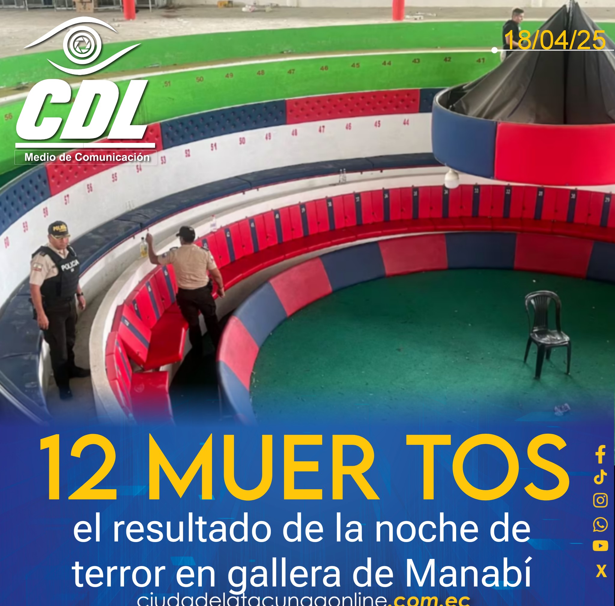 12 muertos, el resultado de la noche de terror en gallera de Manabí