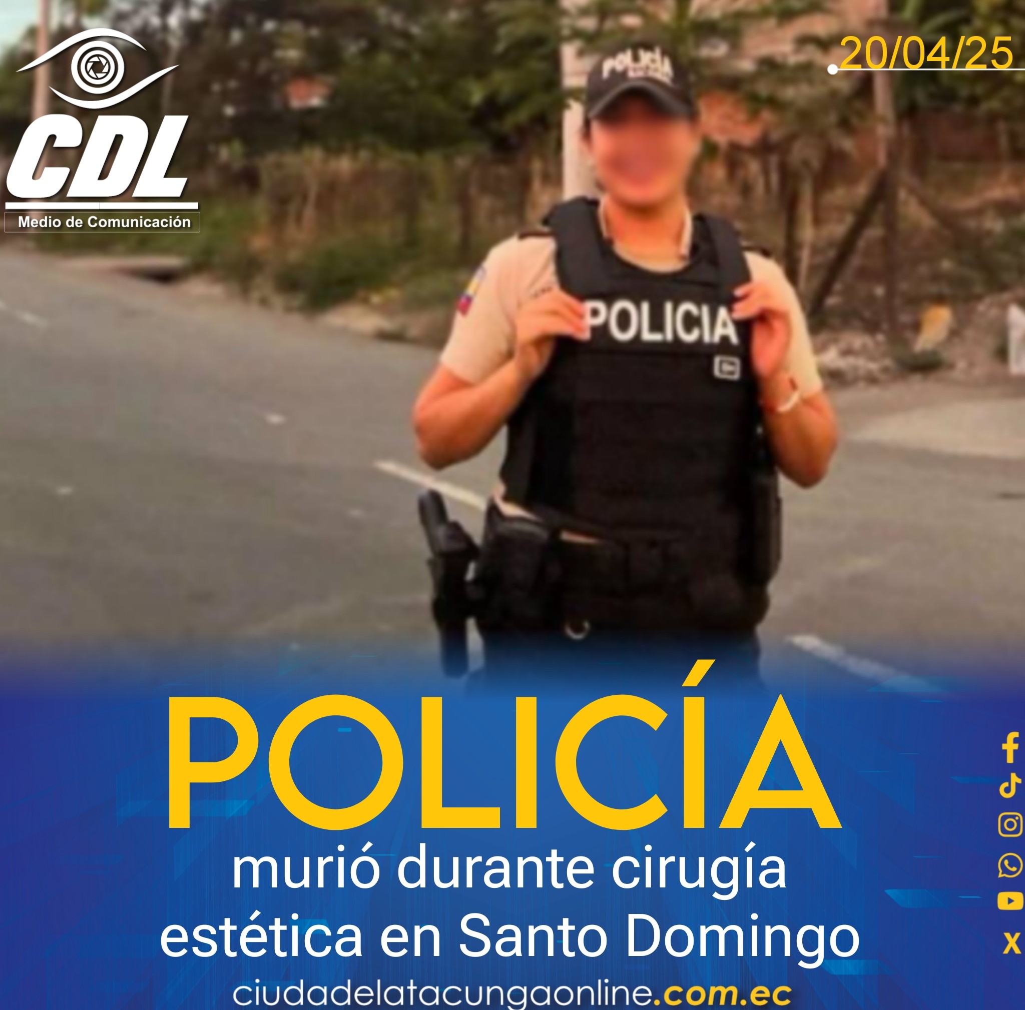 Una policía murió durante cirugía estética en Santo Domingo