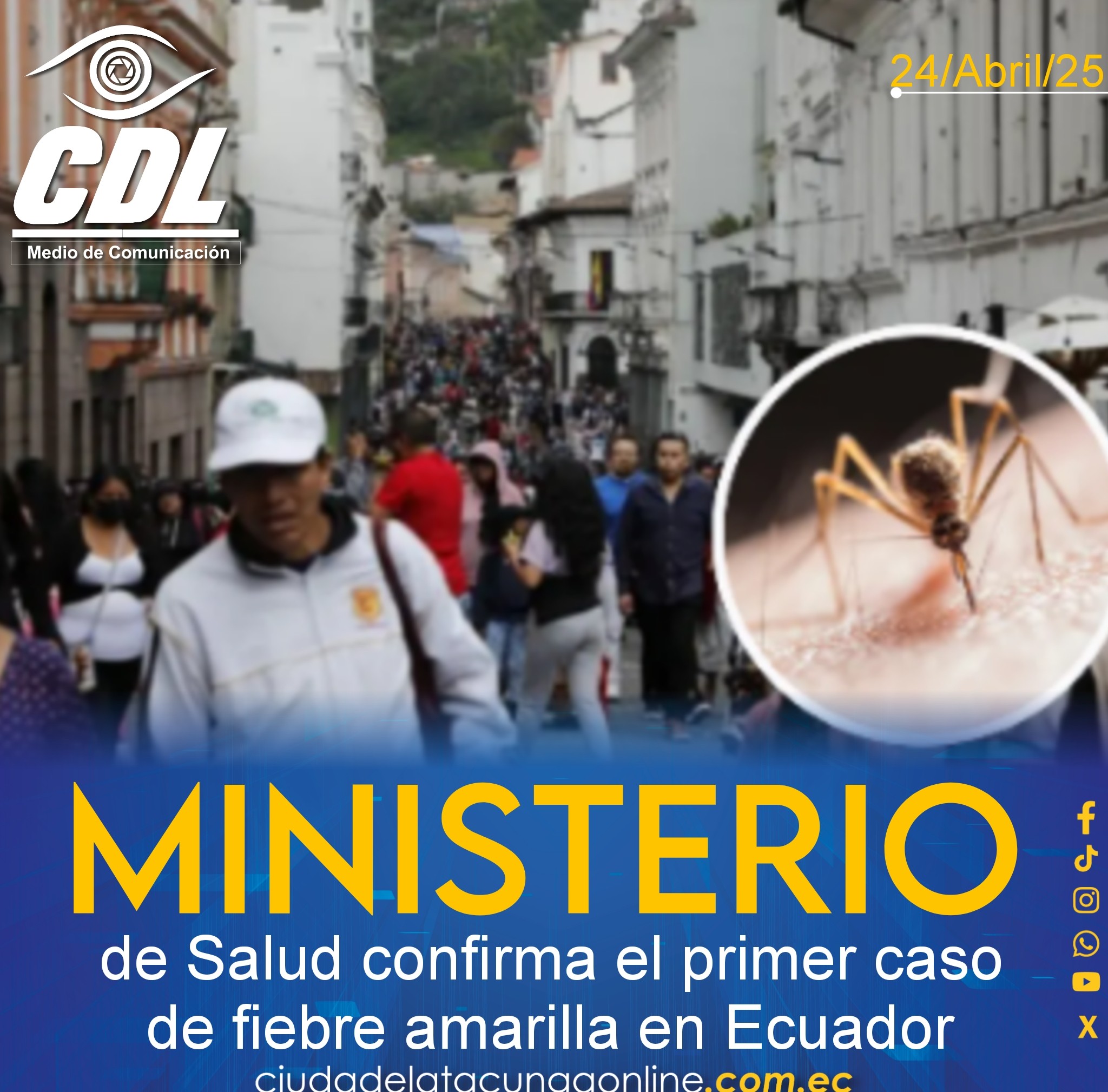 Ministerio de Salud confirma el primer caso de fiebre amarilla en Ecuador