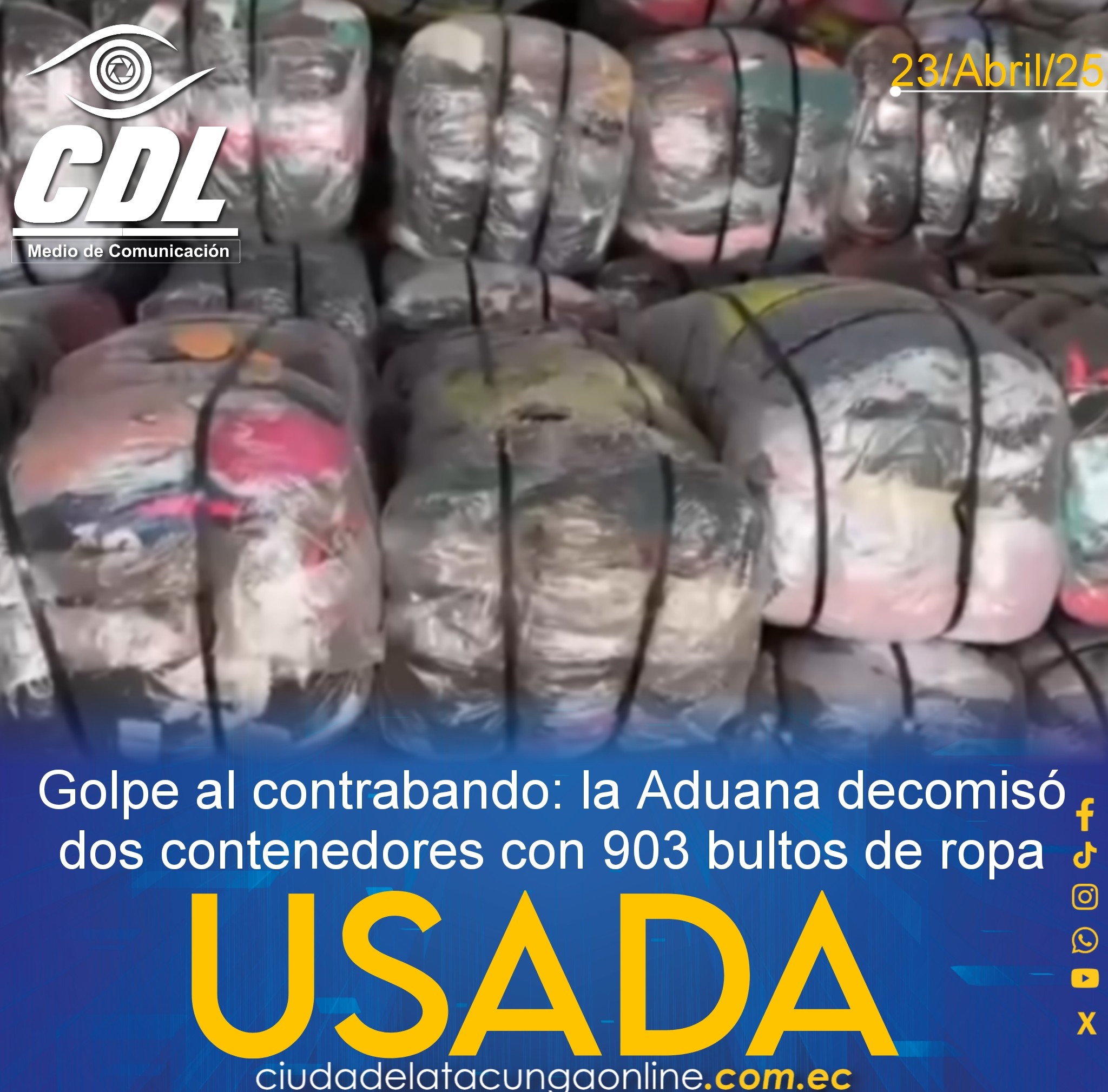 Golpe al contrabando: la Aduana decomisó dos contenedores con 903 bultos de ropa usada