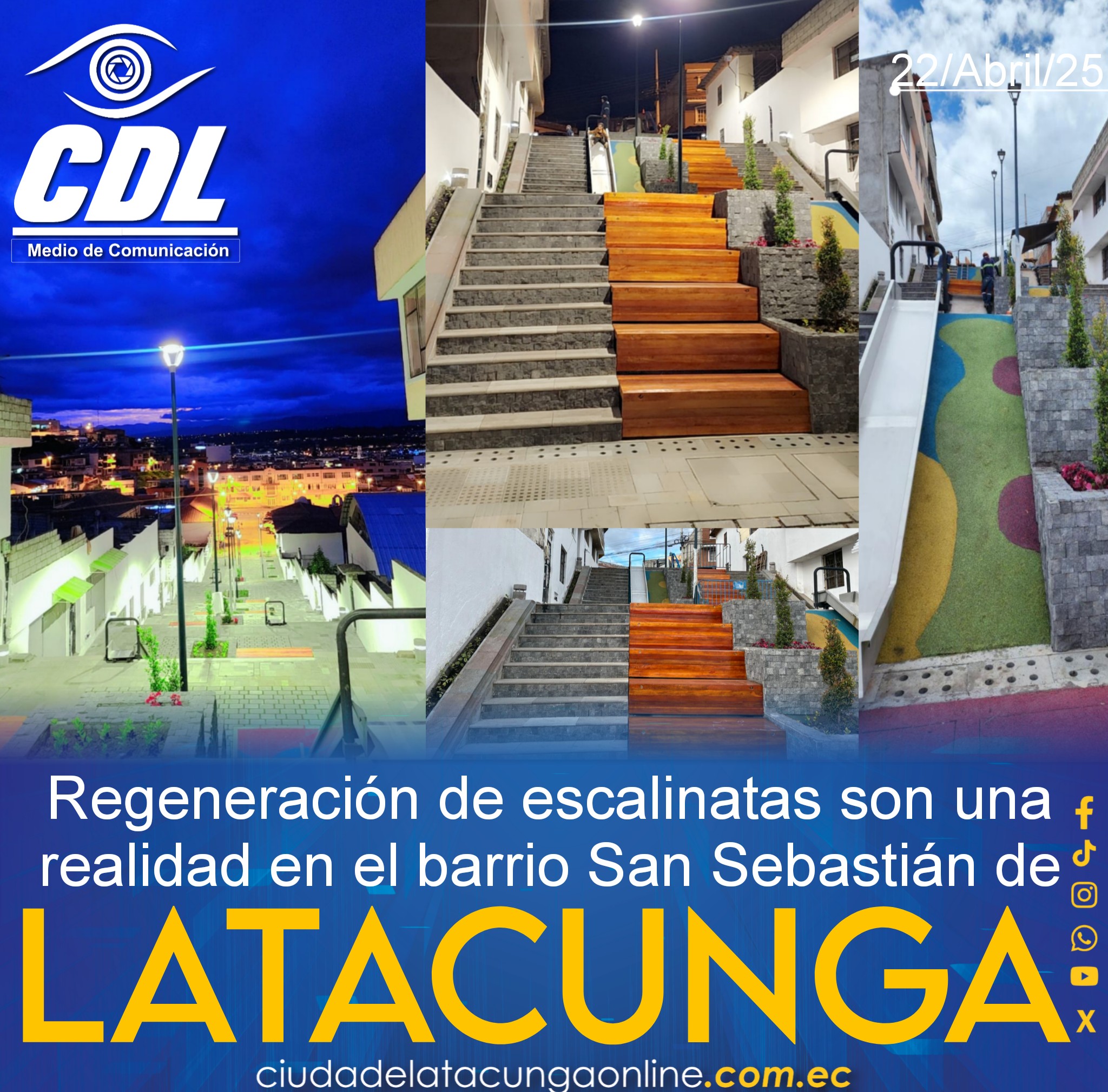 Regeneración de escalinatas son una realidad en el barrio San Sebastián de Latacunga