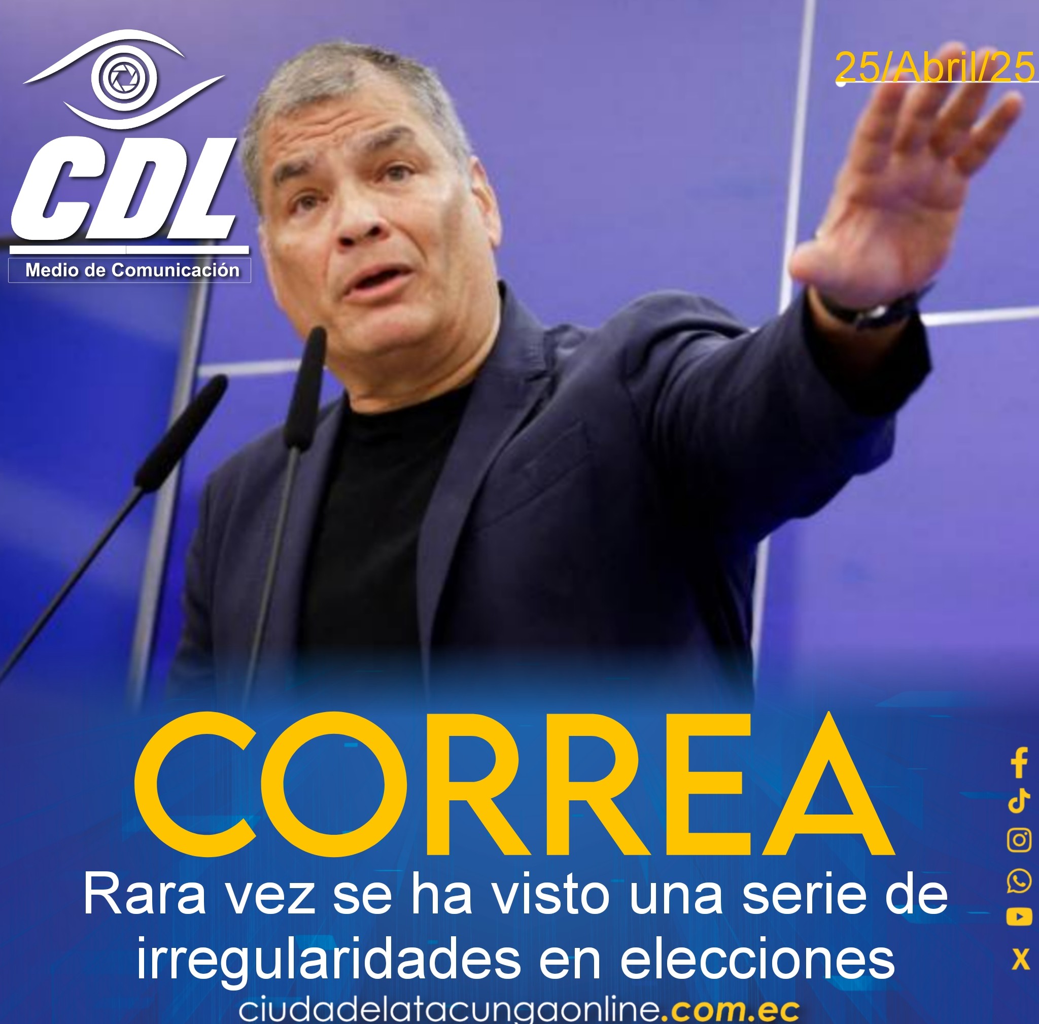Rafael Correa: Rara vez se ha visto una serie de irregularidades en elecciones