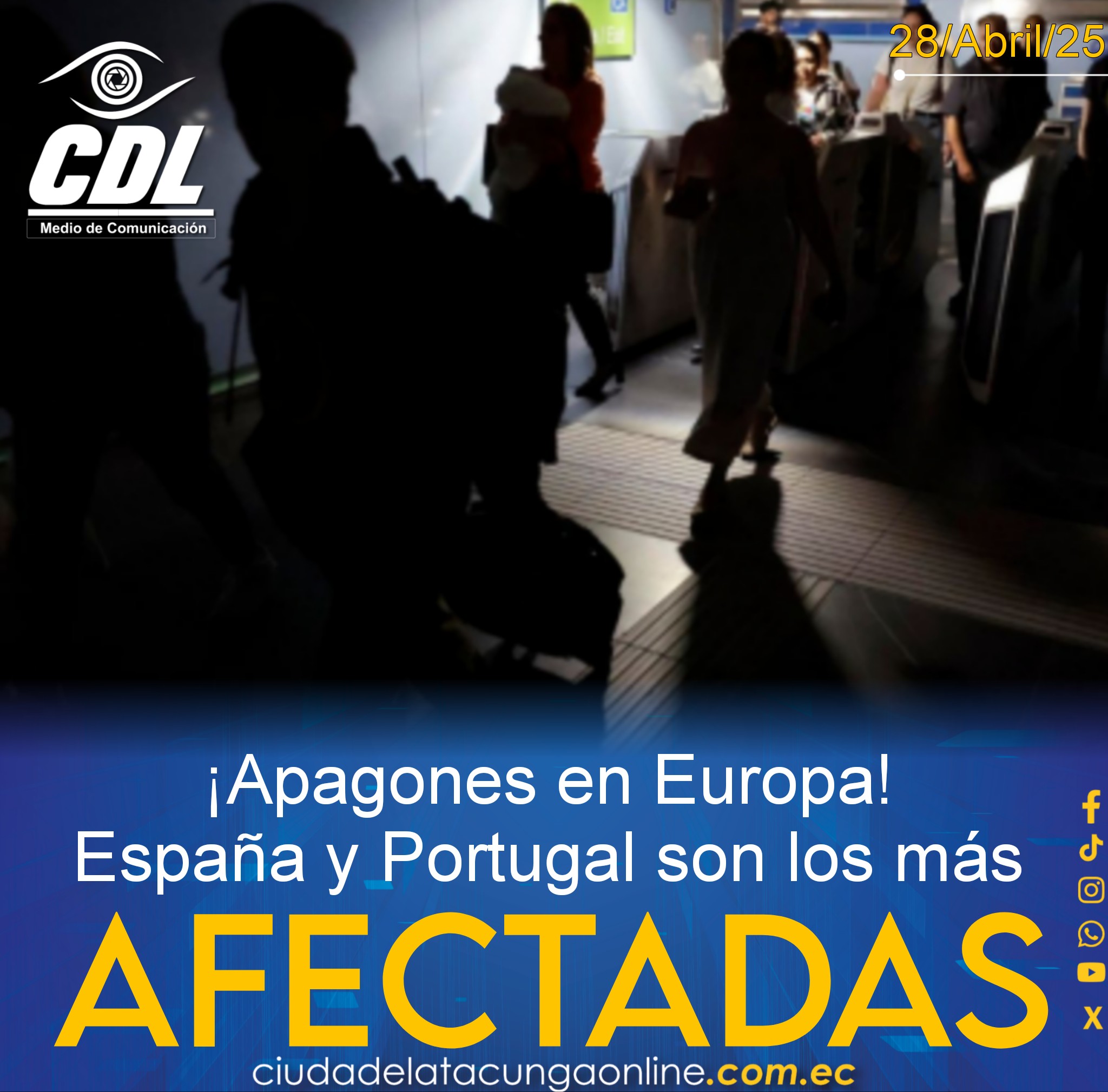 ¡Apagones en Europa! España y Portugal son los más afectados.