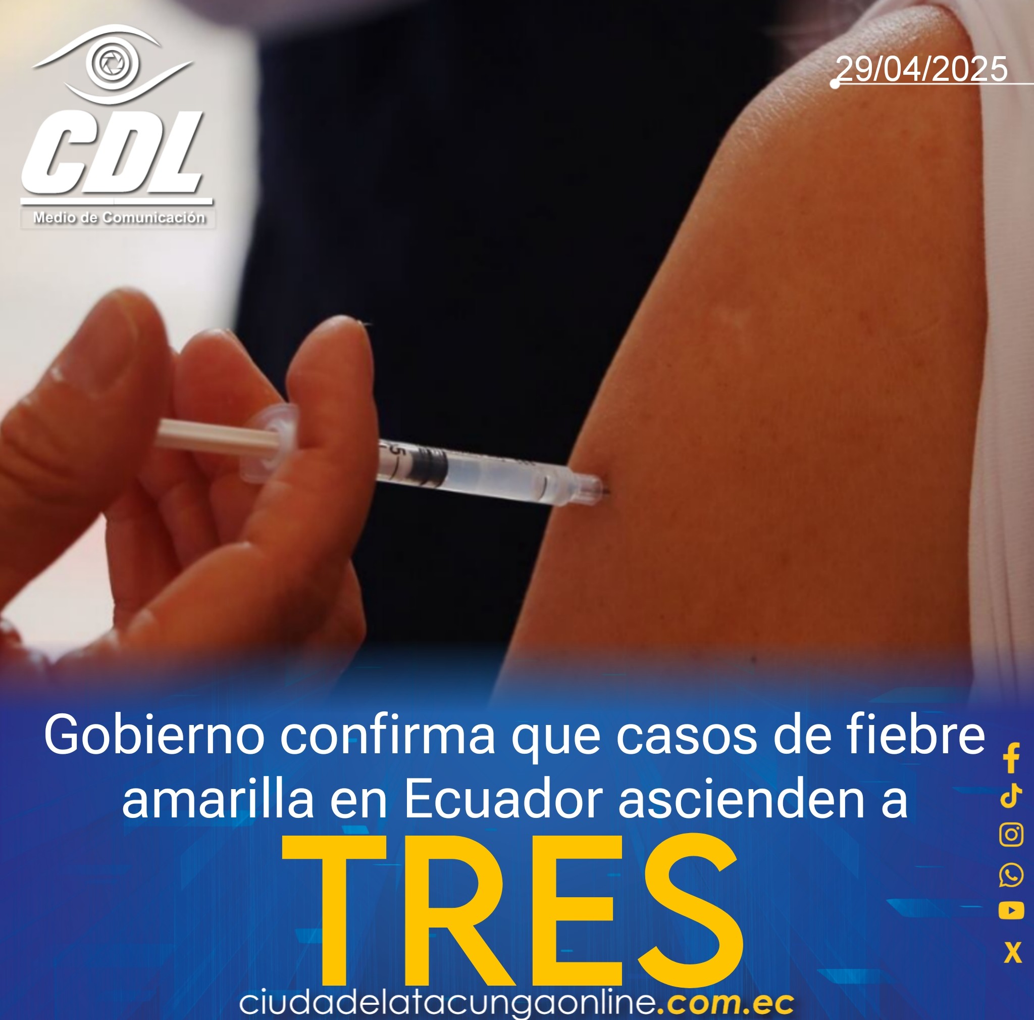 Gobierno confirma que casos de fiebre amarilla en Ecuador ascienden a tres