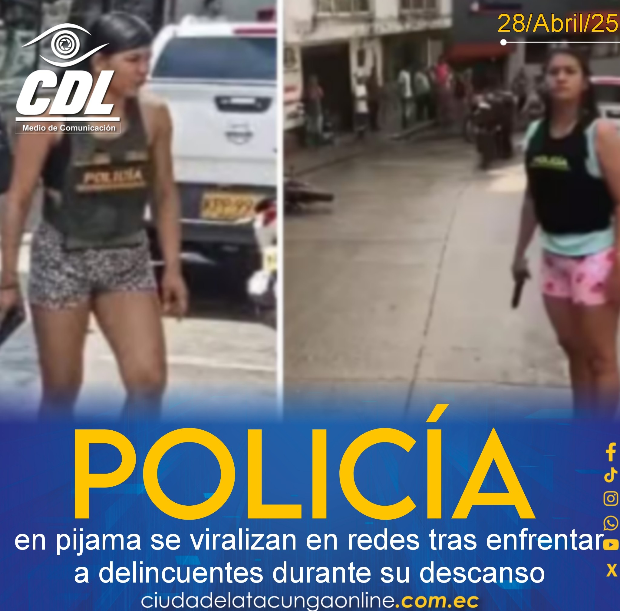 Policías en pijama se viralizan en redes tras enfrentar a delincuentes durante su descanso