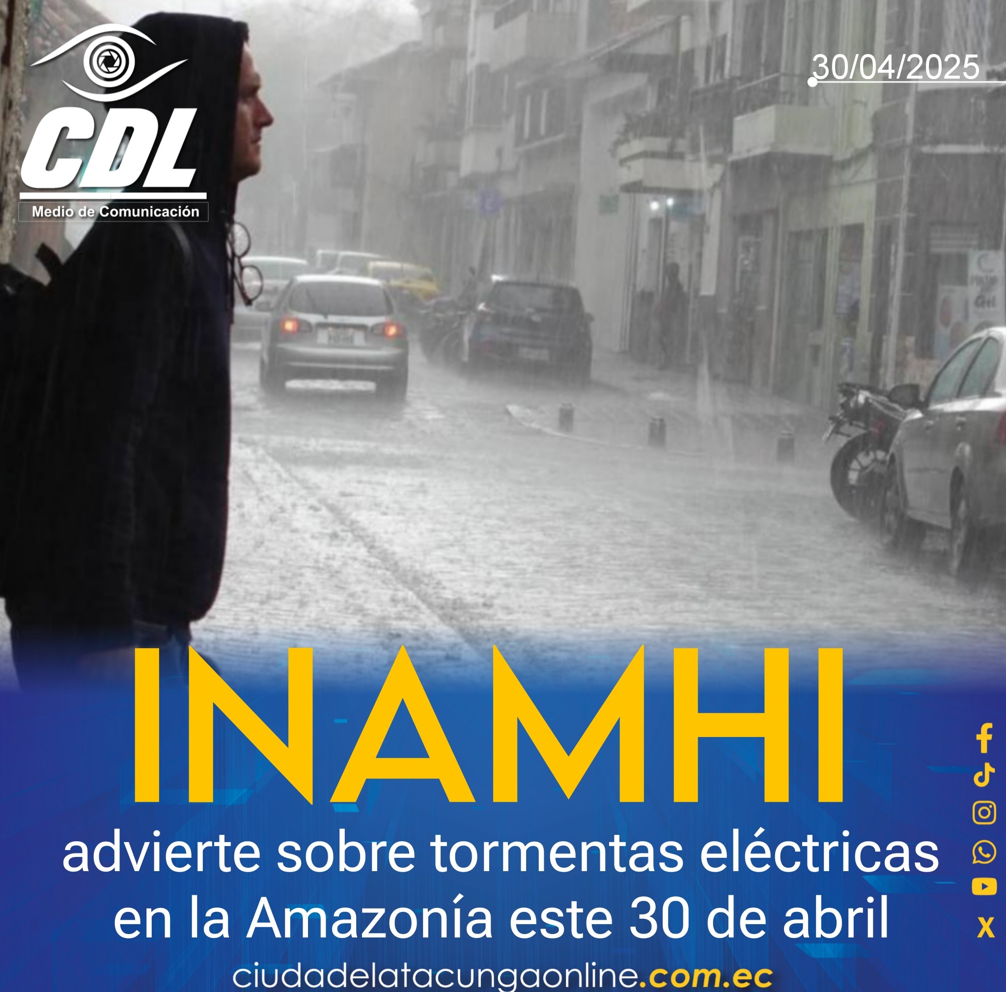 Clima Ecuador: El Inamhi advierte sobre tormentas eléctricas en la Amazonía este 30 de abril
