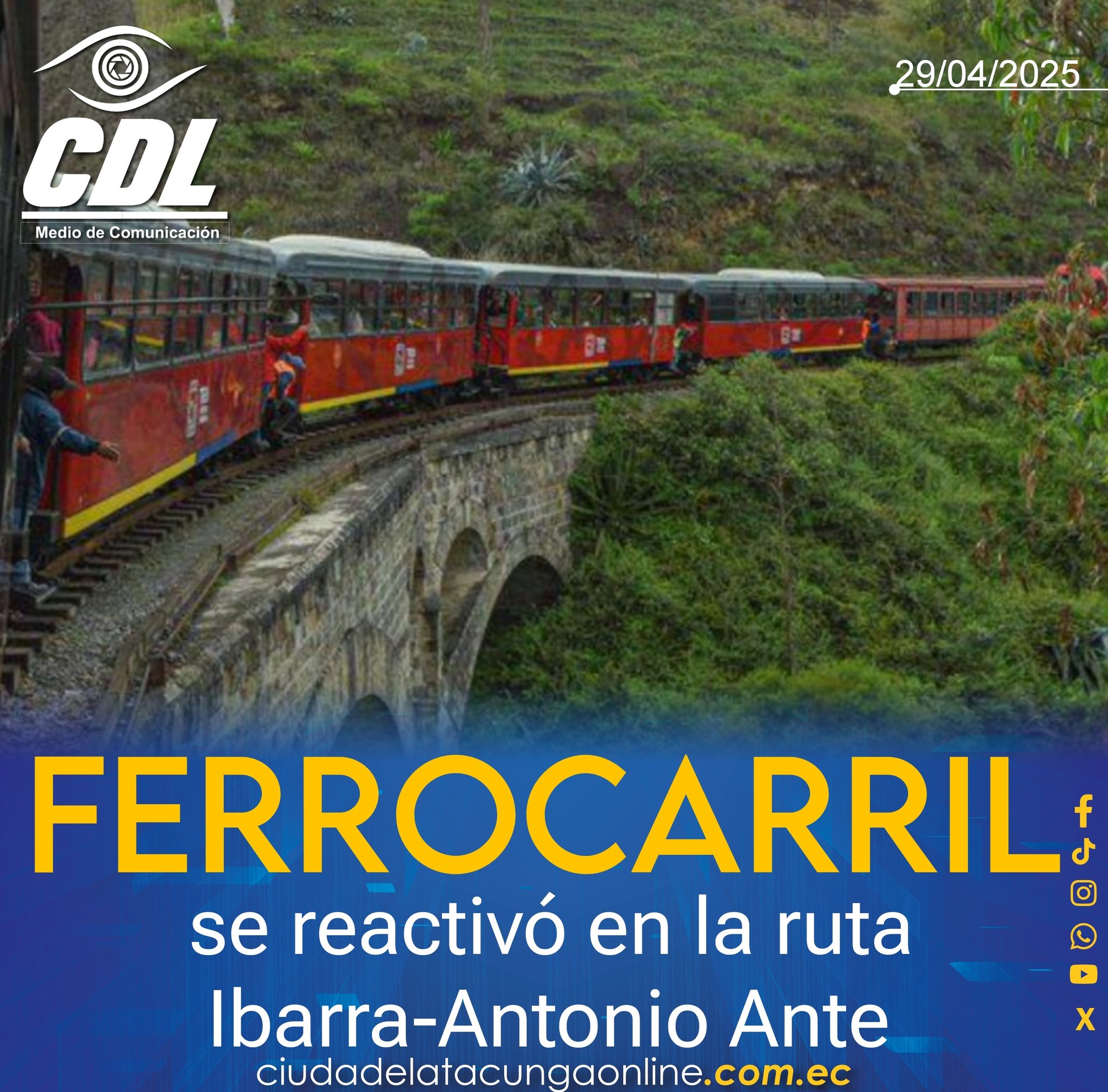 El ferrocarril se reactivó en la ruta Ibarra-Antonio Ante