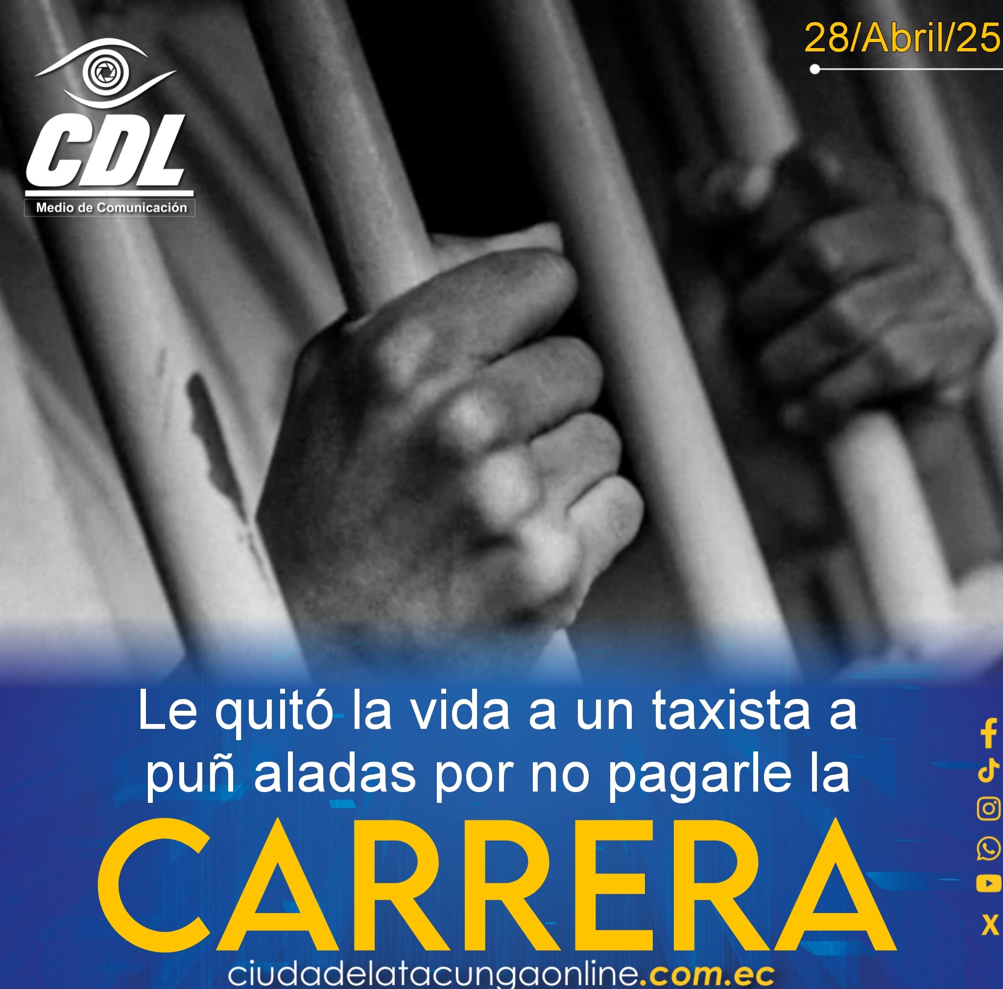 Le quitó la vida a un taxista a puñ aladas por no pagarle la carrera