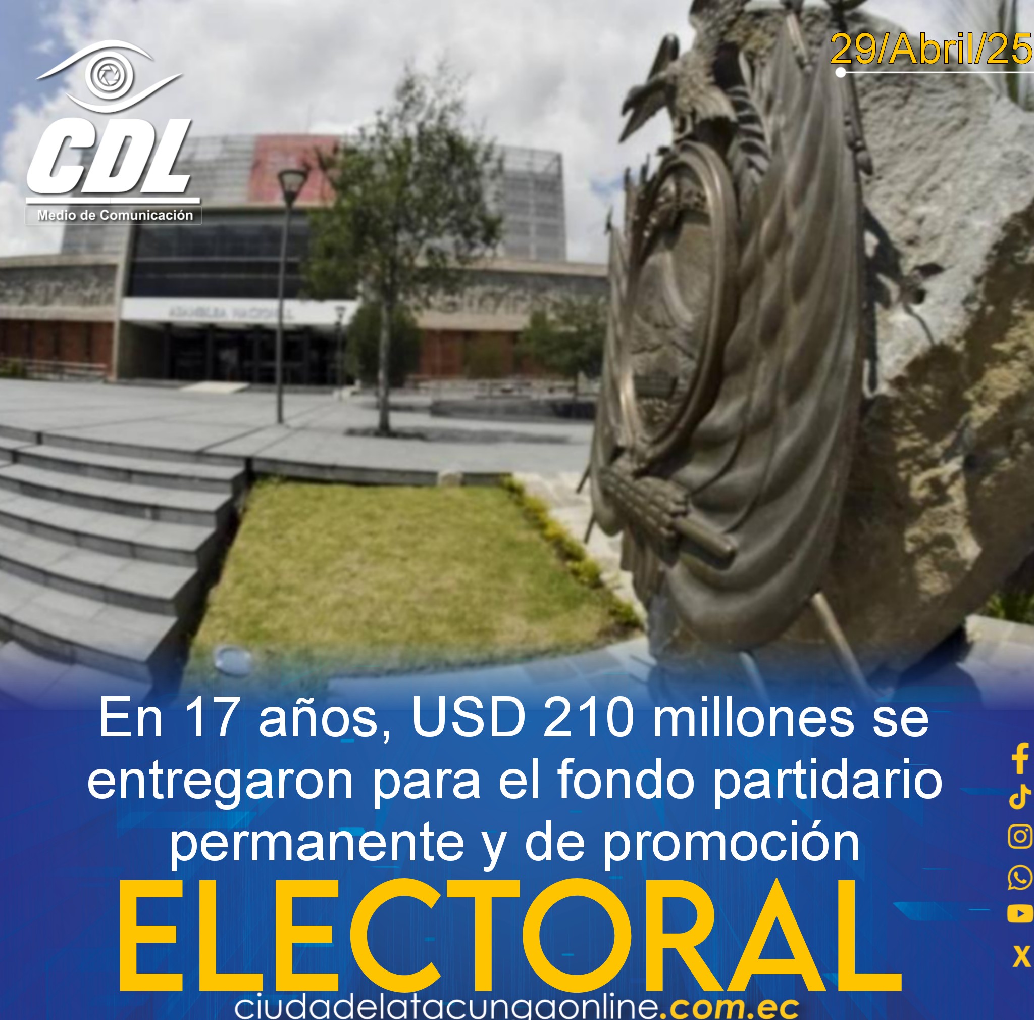 En 17 años, USD 210 millones se entregaron para el fondo partidario permanente y de promoción electoral.