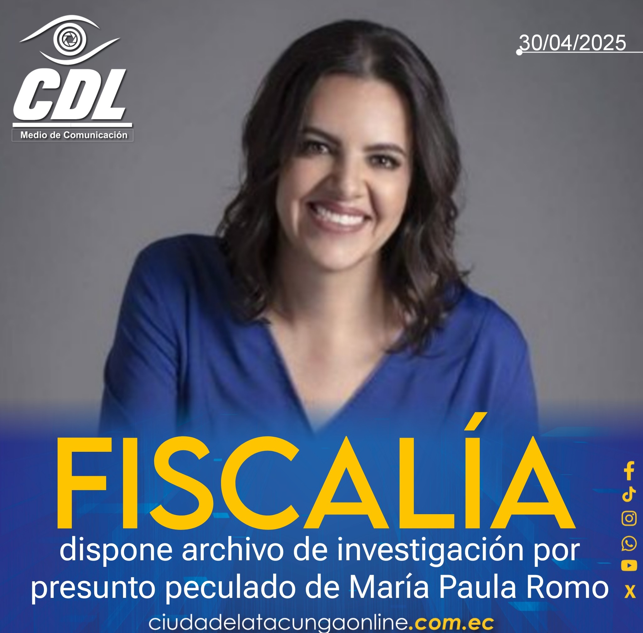 Fiscalía dispone archivo de investigación por presunto peculado de María Paula Romo