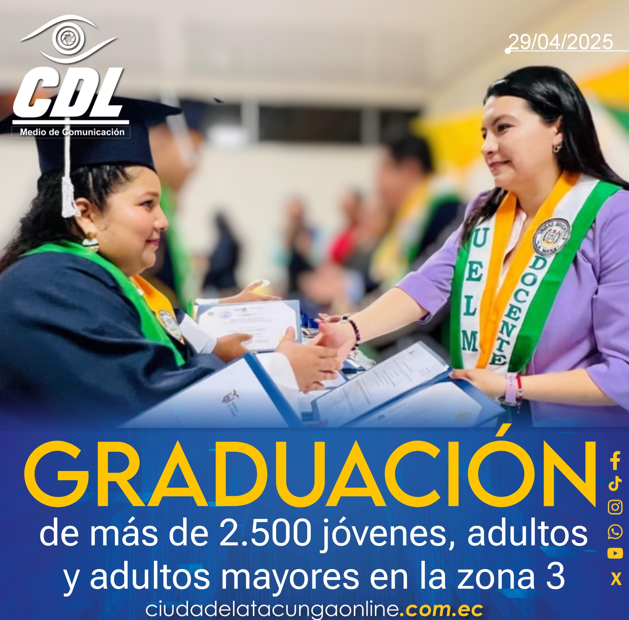 Graduación de más de 2.500 jóvenes, adultos y adultos mayores en la zona 3