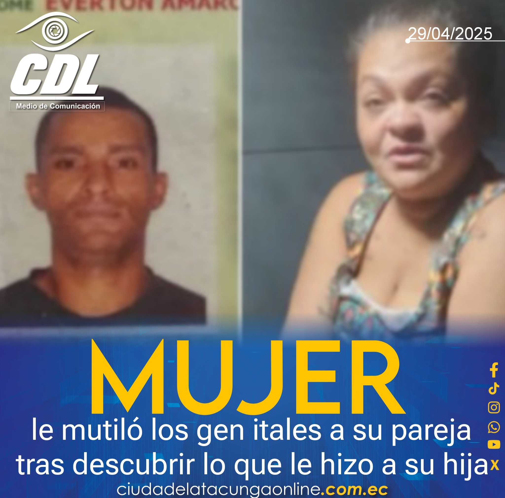 Mujer le mutiló los gen itales a su pareja tras descubrir lo que le hizo a su hija