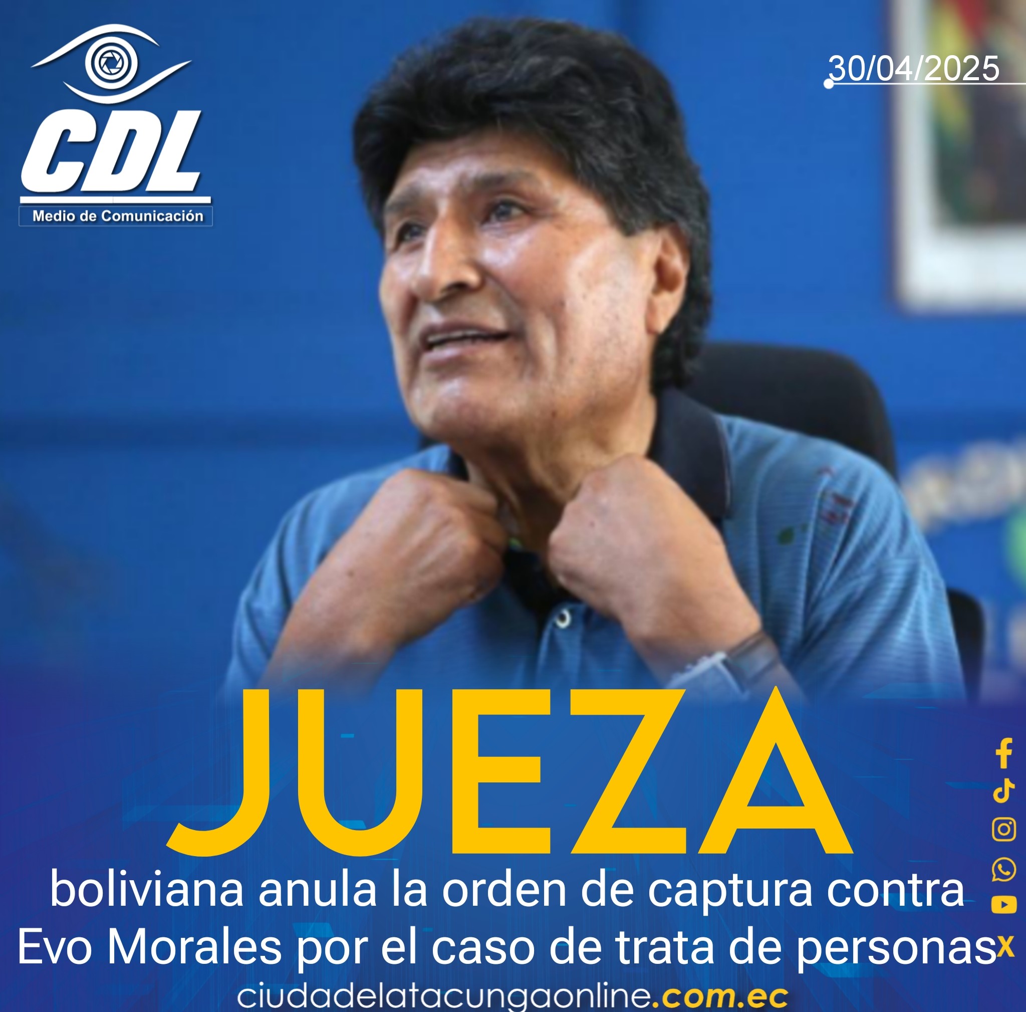 Jueza boliviana anula la orden de captura contra Evo Morales por el caso de trata de personas