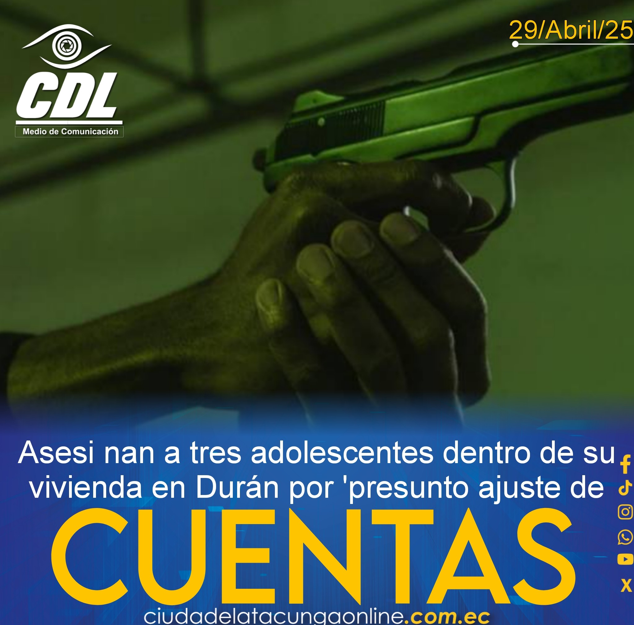 Asesi nan a tres adolescentes dentro de su vivienda en Durán por ‘presunto ajuste de cuentas’