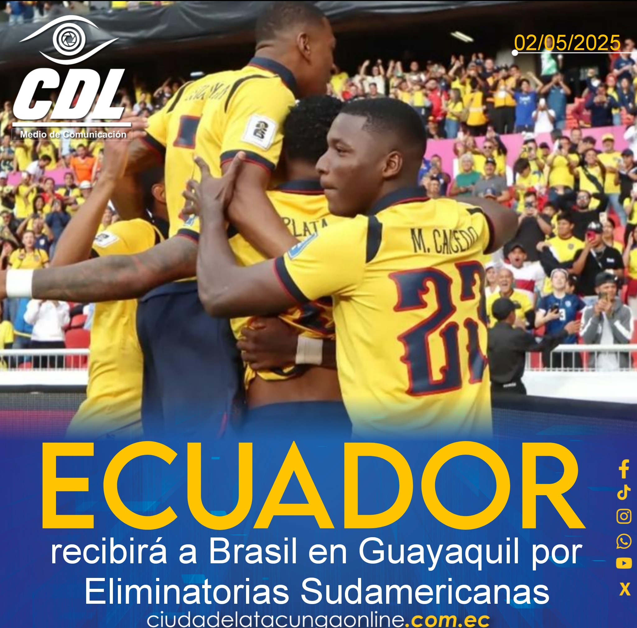 Ecuador recibirá a Brasil en Guayaquil por Eliminatorias Sudamericanas