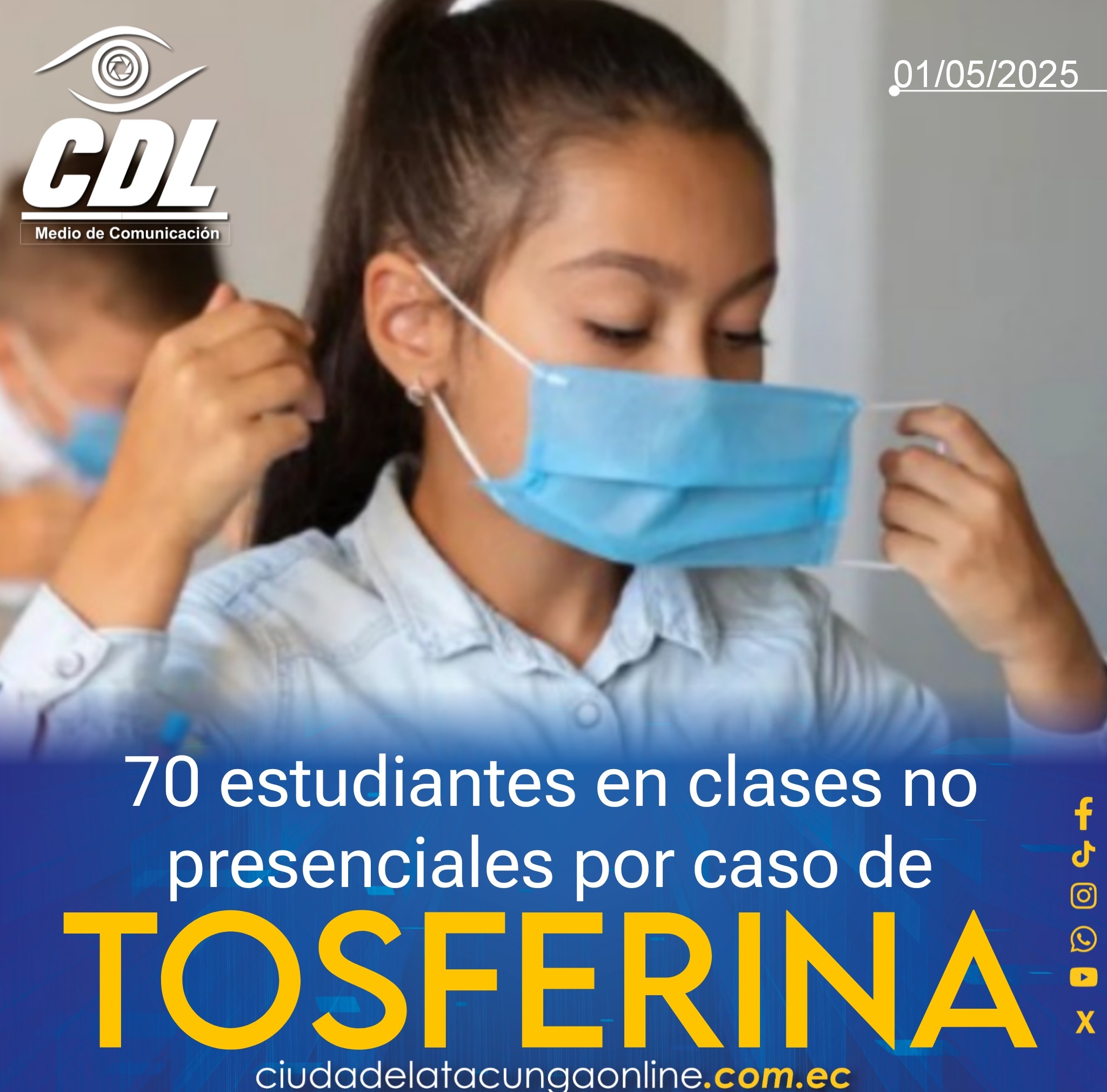 Alerta en plantel de Quito: 70 estudiantes en clases no presenciales por caso de tosferina