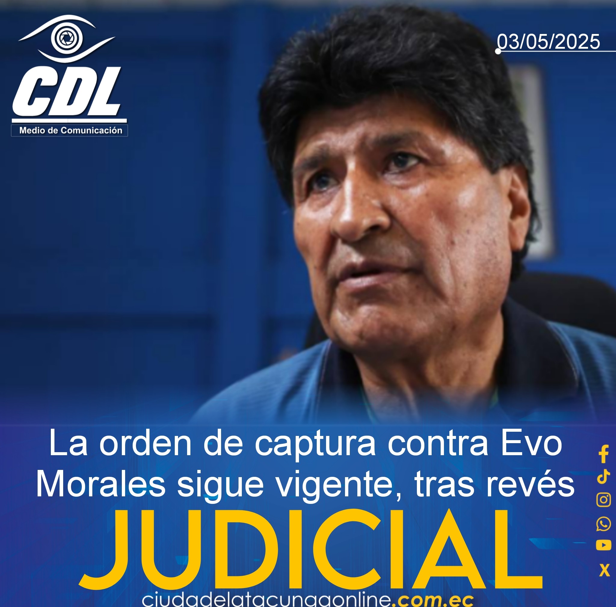 La orden de captura contra Evo Morales sigue vigente, tras revés judicial