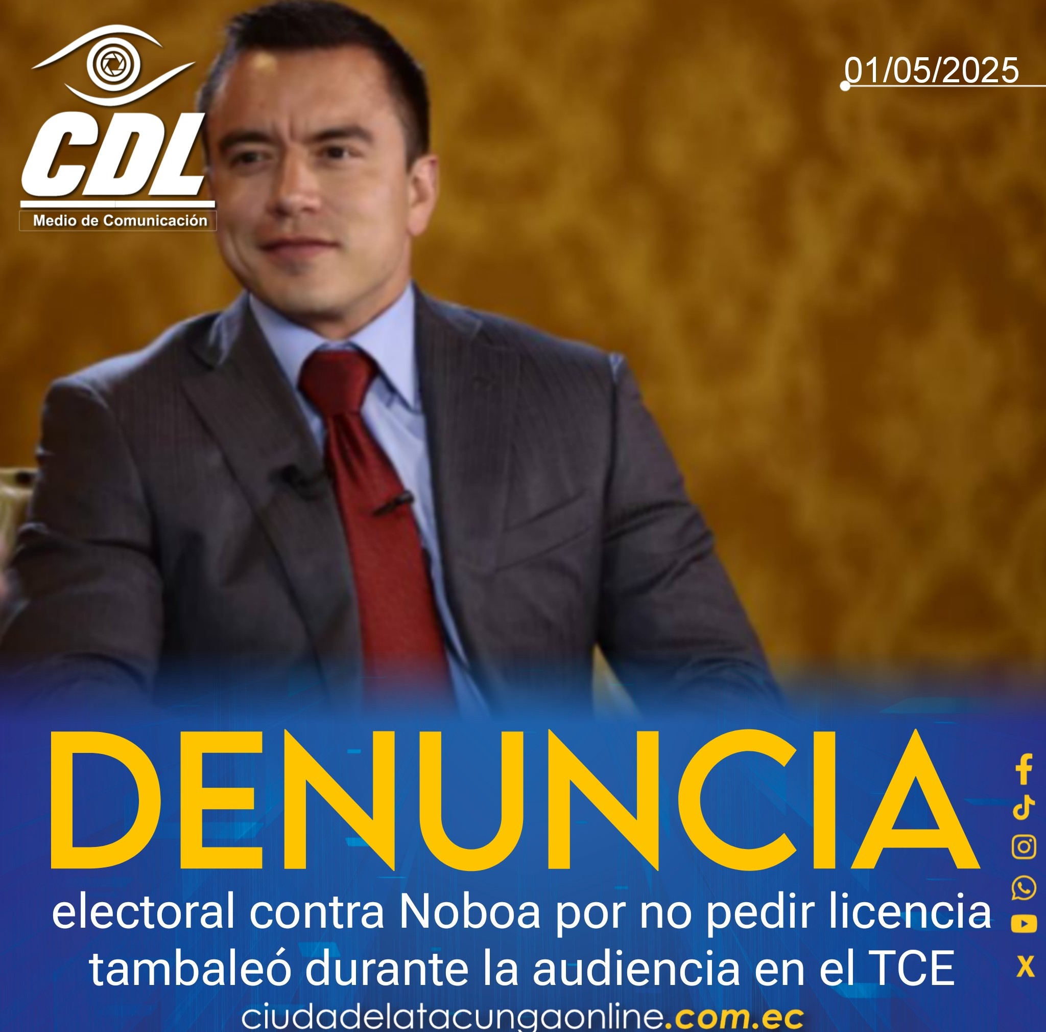 La denuncia electoral contra Noboa por no pedir licencia tambaleó durante la audiencia en el TCE