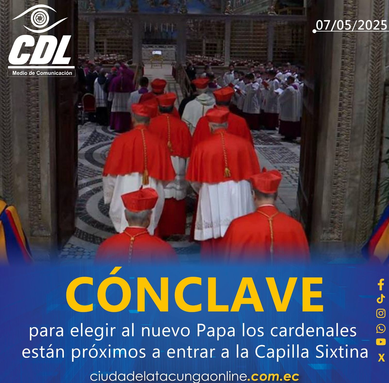 Cónclave para elegir al nuevo Papa: los cardenales están próximos a entrar a la Capilla Sixtina