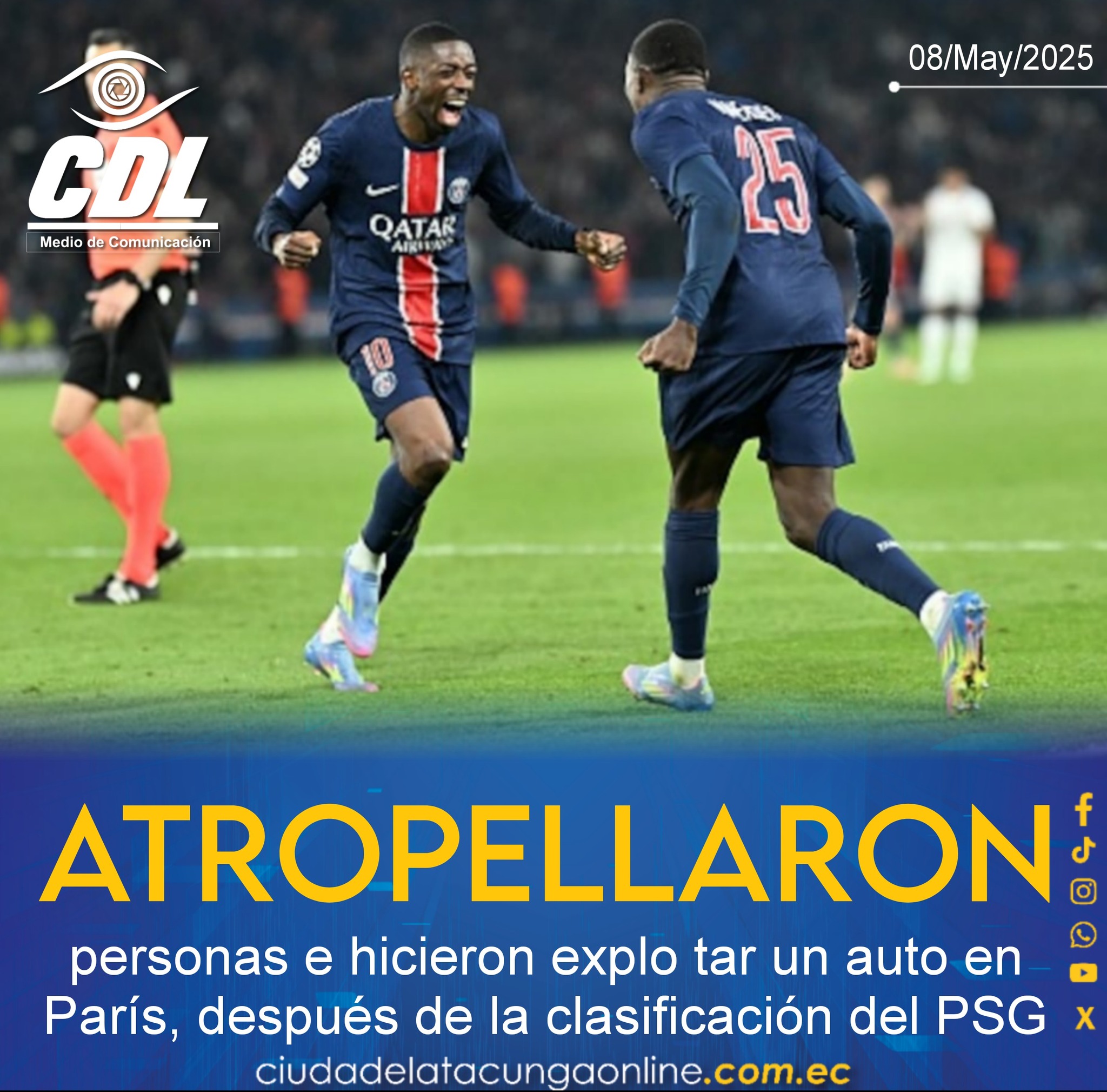 Atropellaron personas e hicieron explotar un auto en París, después de la clasificación del PSG