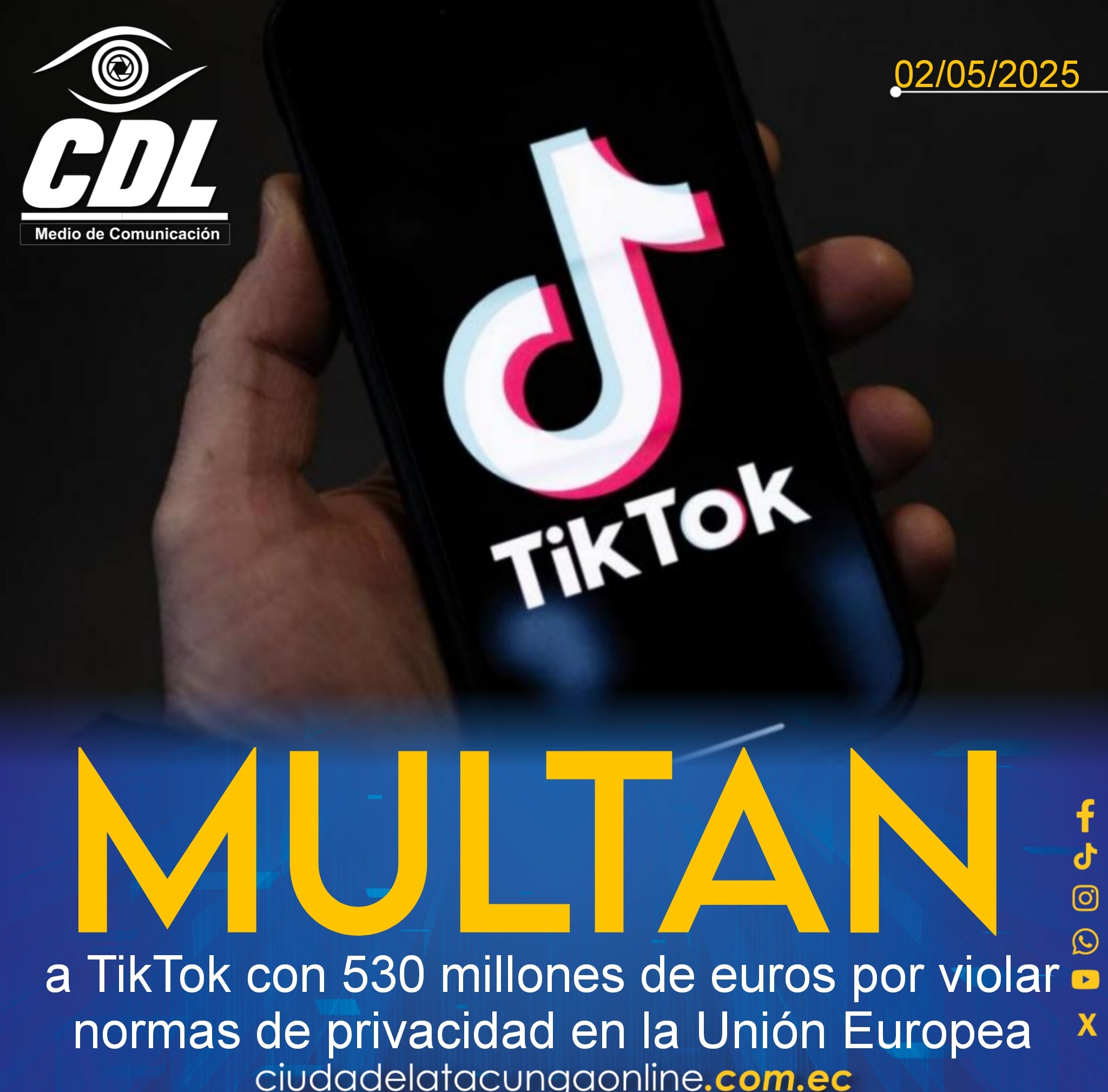 Multan a TikTok con 530 millones de euros por violar normas de privacidad en la Unión Europea