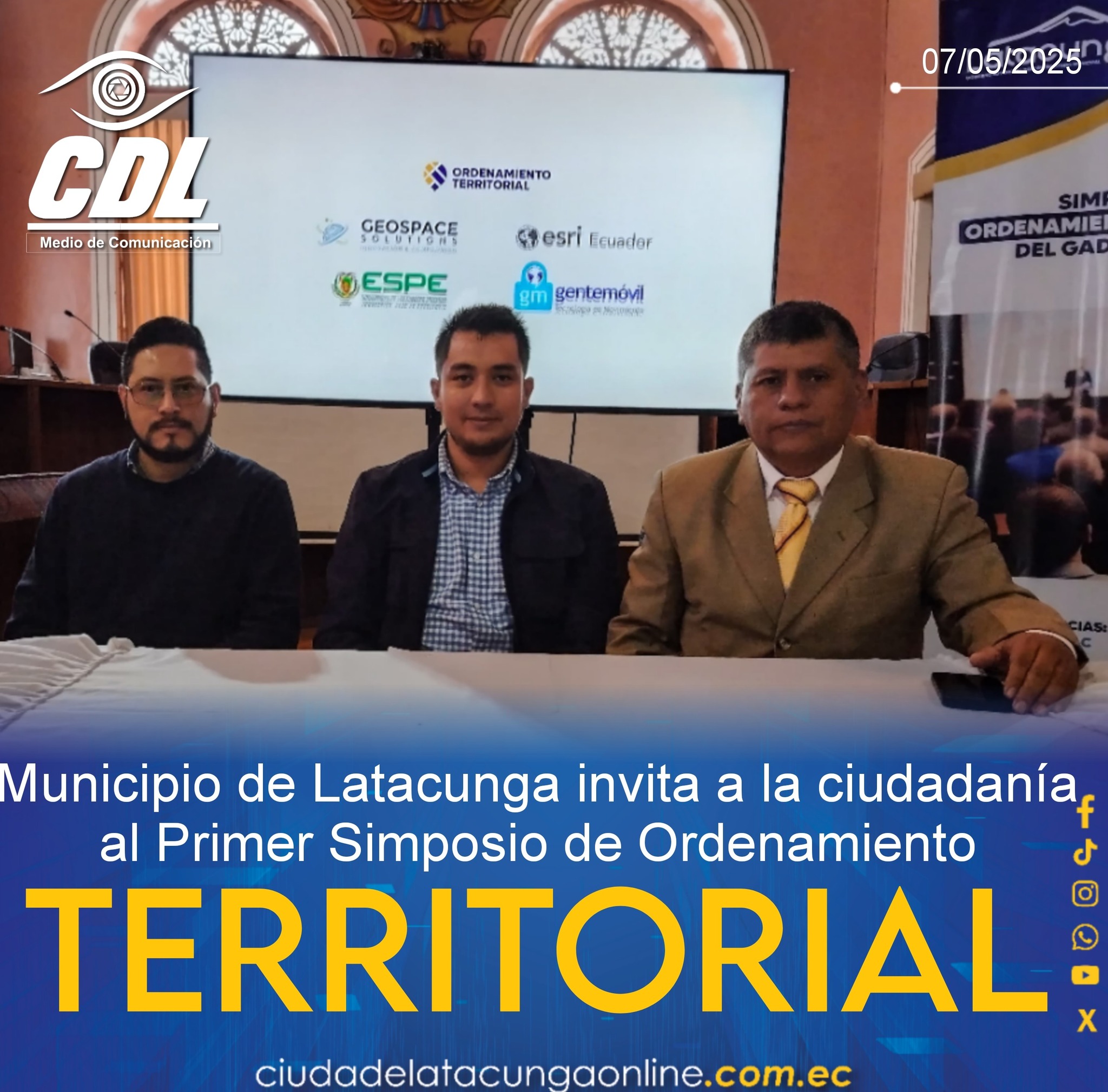 Municipio de Latacunga invita a la ciudadanía al Primer Simposio de Ordenamiento Territorial