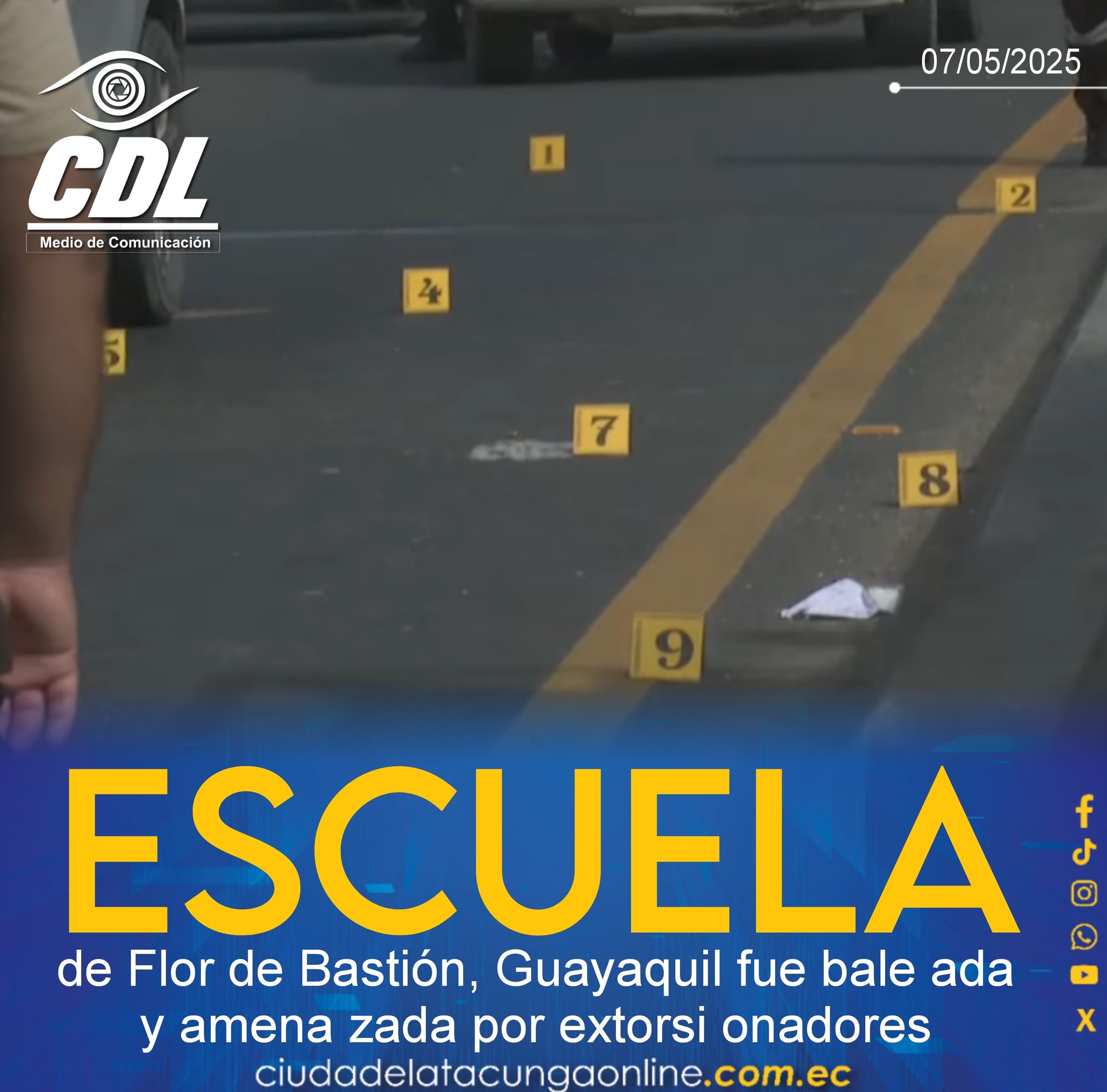 Una escuela de Flor de Bastión, Guayaquil fue bale ada y amena zada por extorsi onadores