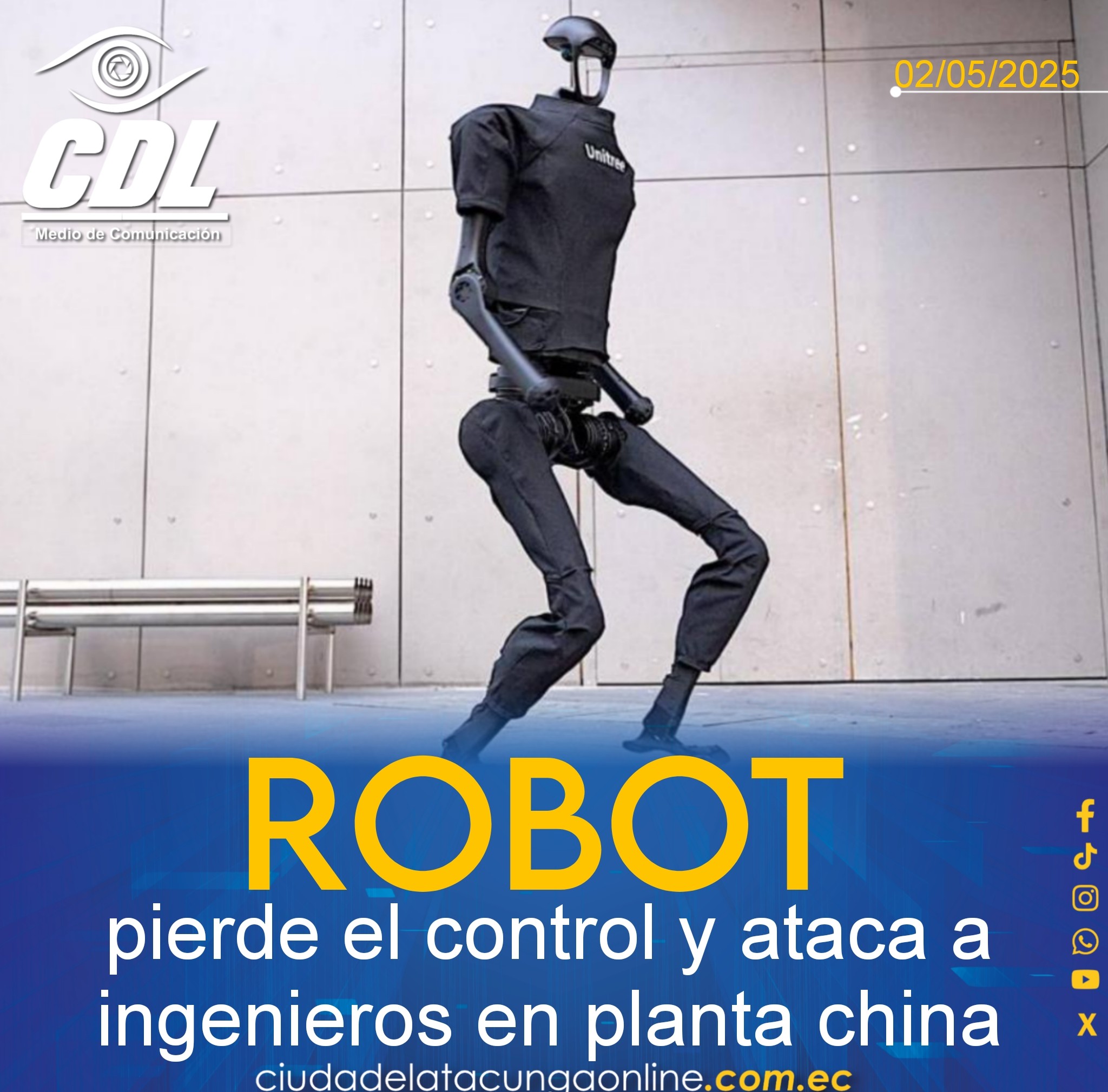 Robot pierde el control y ataca a ingenieros en planta china