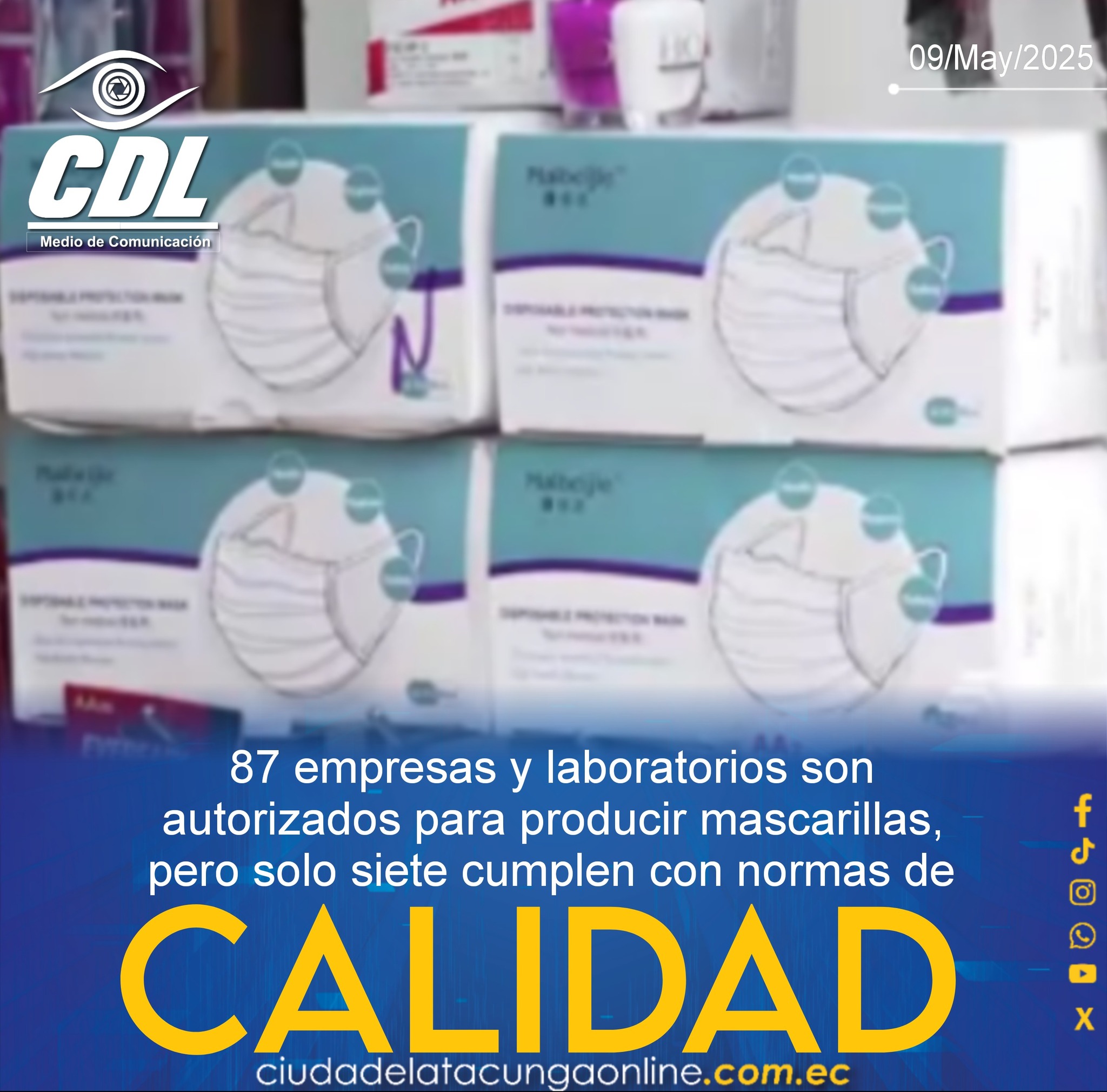 Ecuador: 87 empresas y laboratorios son autorizados para producir mascarillas, pero solo siete cumplen con normas de calidad